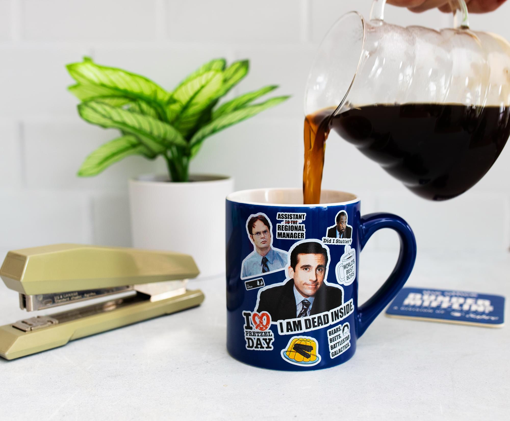 The Office Toss Print Ceramic Mug | Holds 14 Ounces