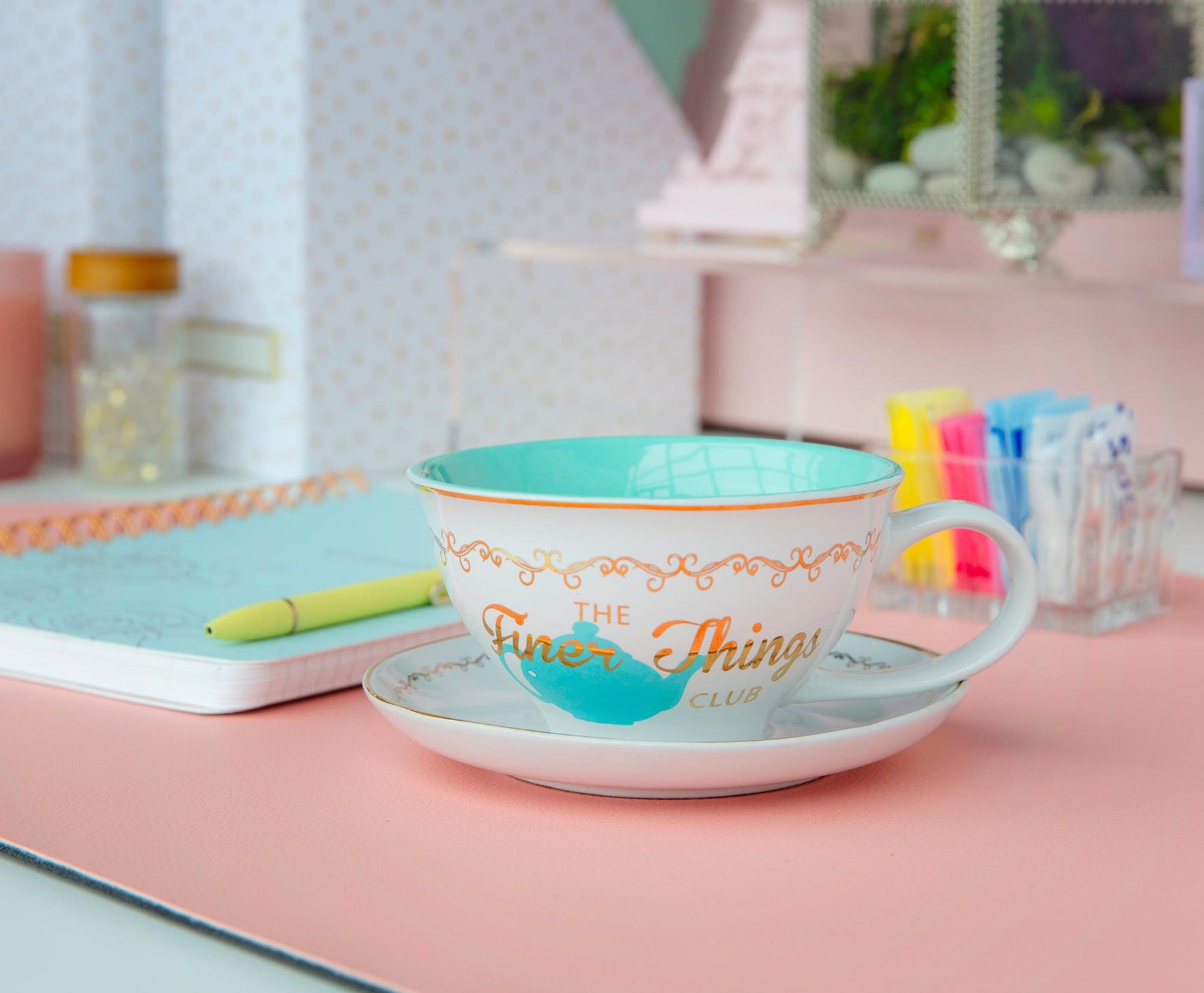 The Office Finer Things Club Ceramic Teacup and Saucer Set