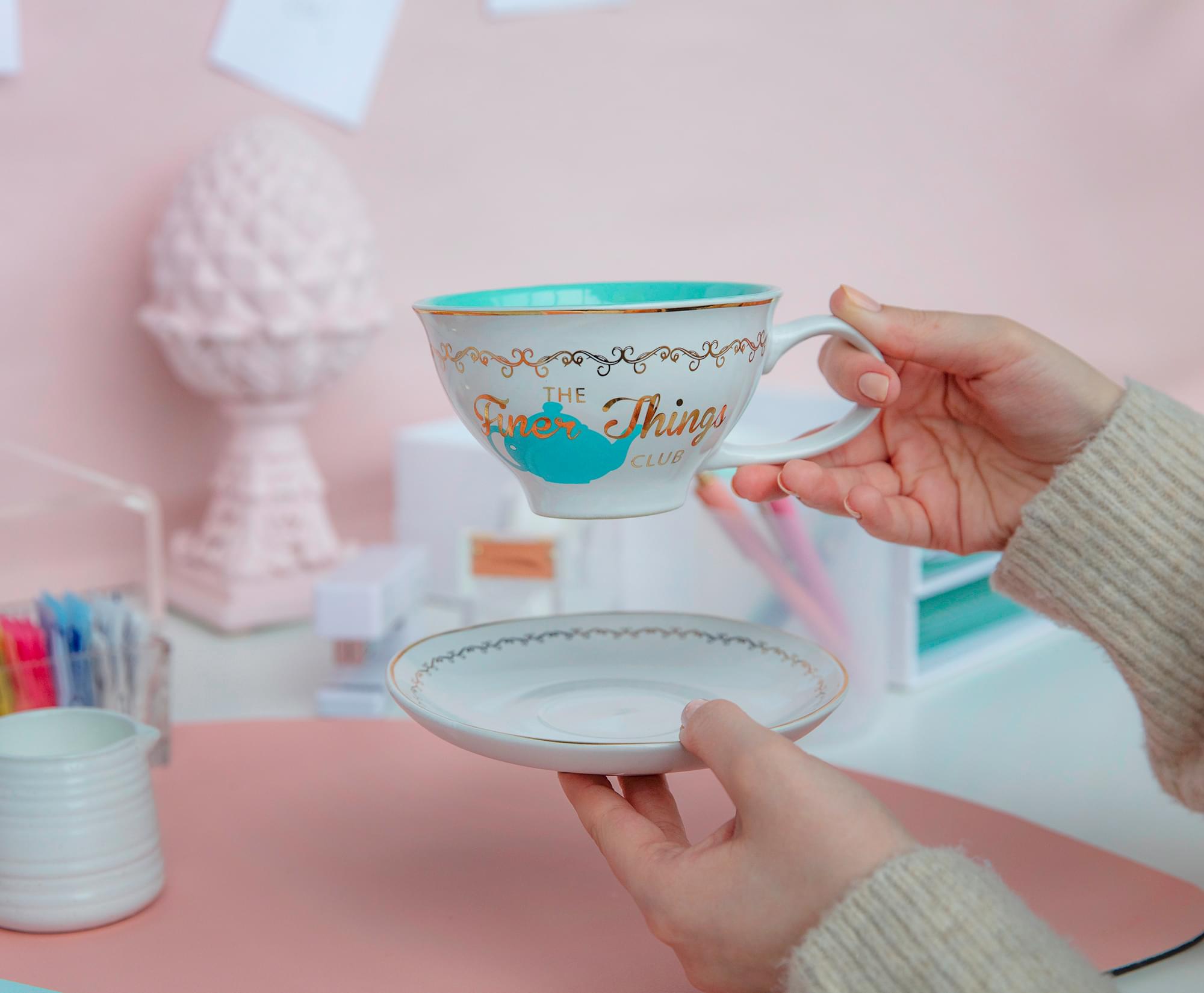 The Office Finer Things Club Ceramic Teacup and Saucer Set