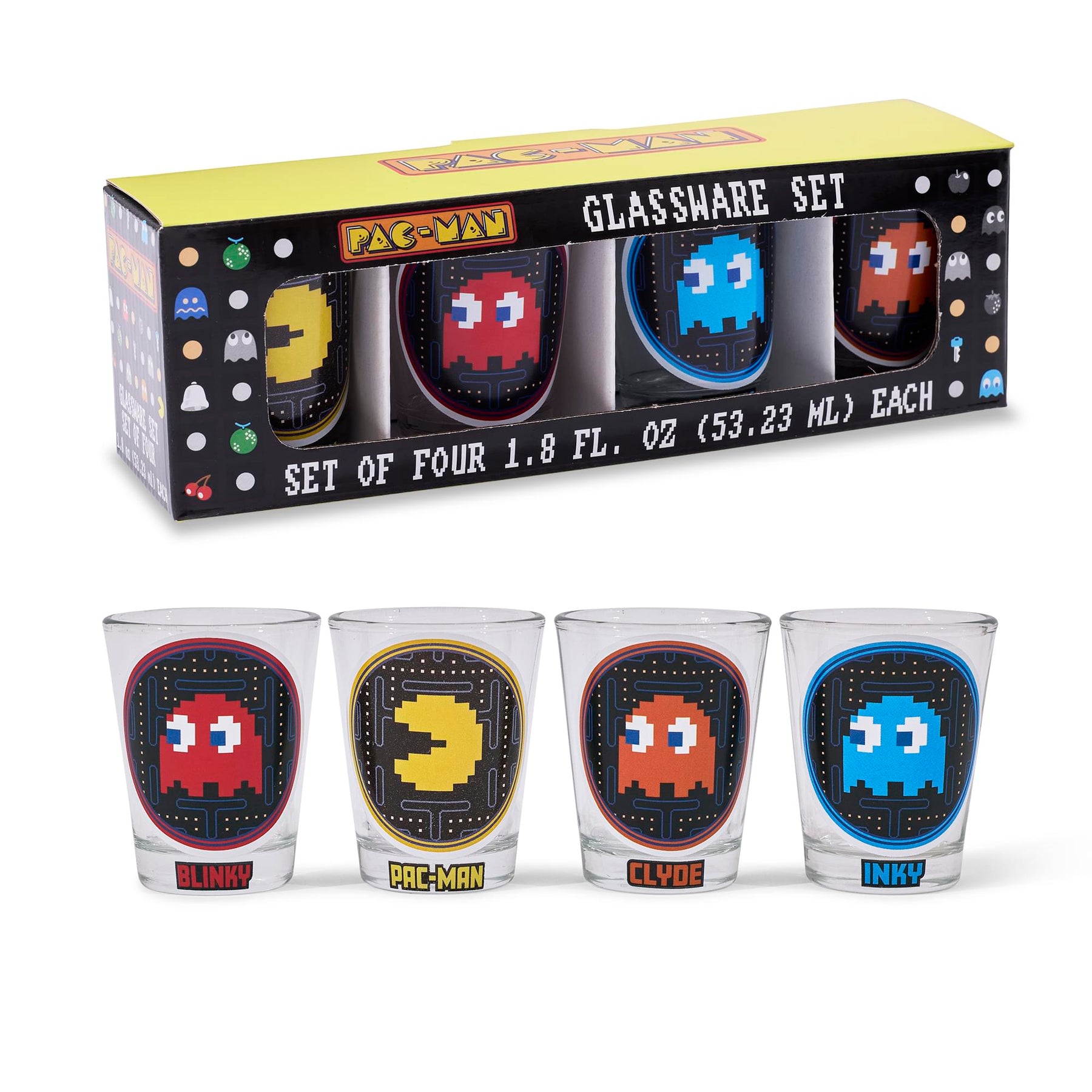 PAC-MAN Pixelated 1-Ounce Mini Shot Glass Set
