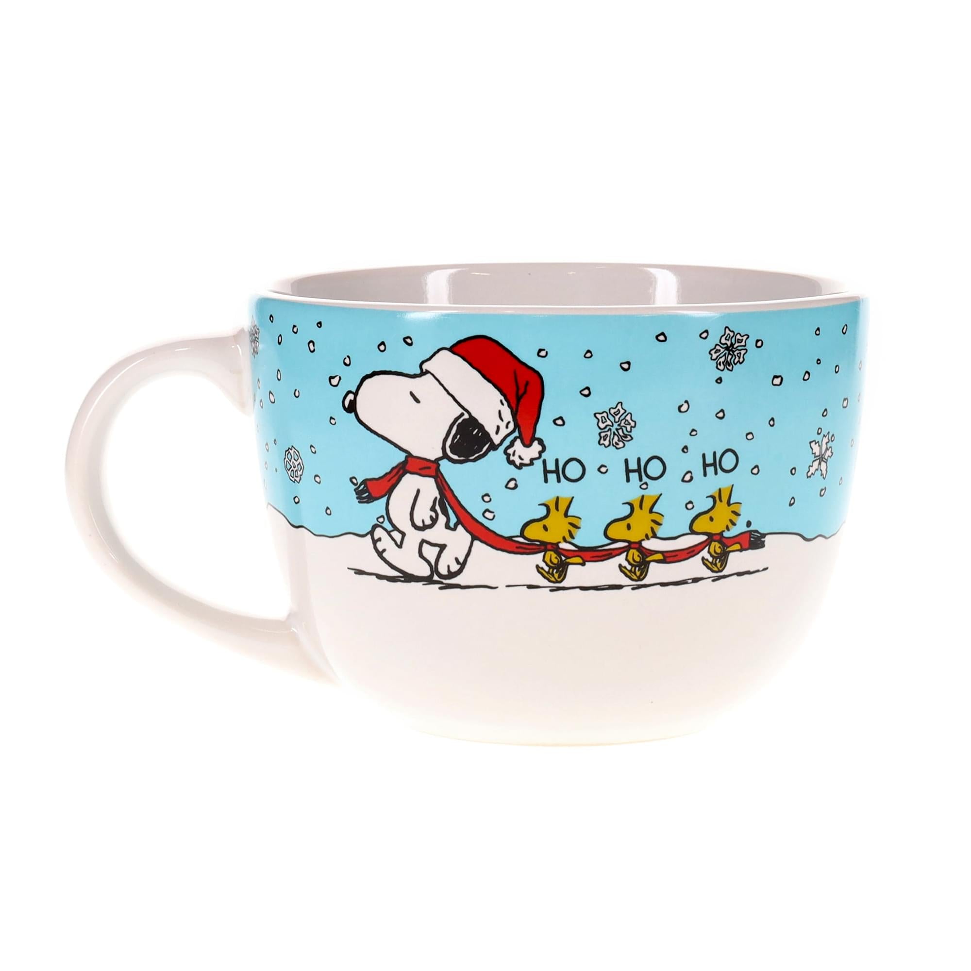 Peanuts Snoopy and Woodstock Holiday Ceramic Soup Mug | Holds 24 Ounces
