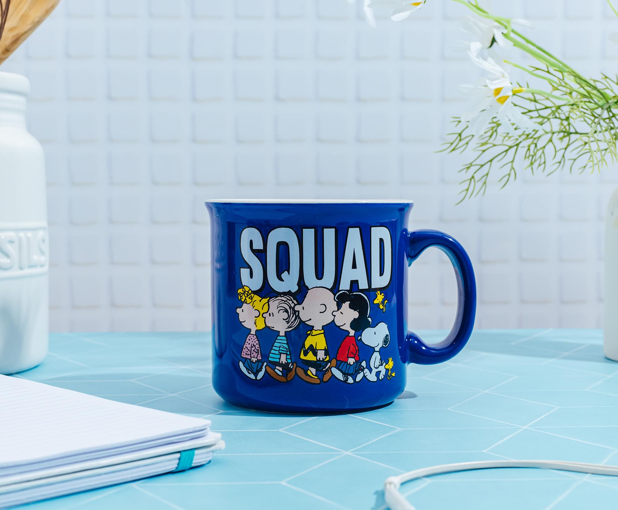 Peanuts Characters "Squad" Ceramic Camper Mug | Holds 20 Ounces