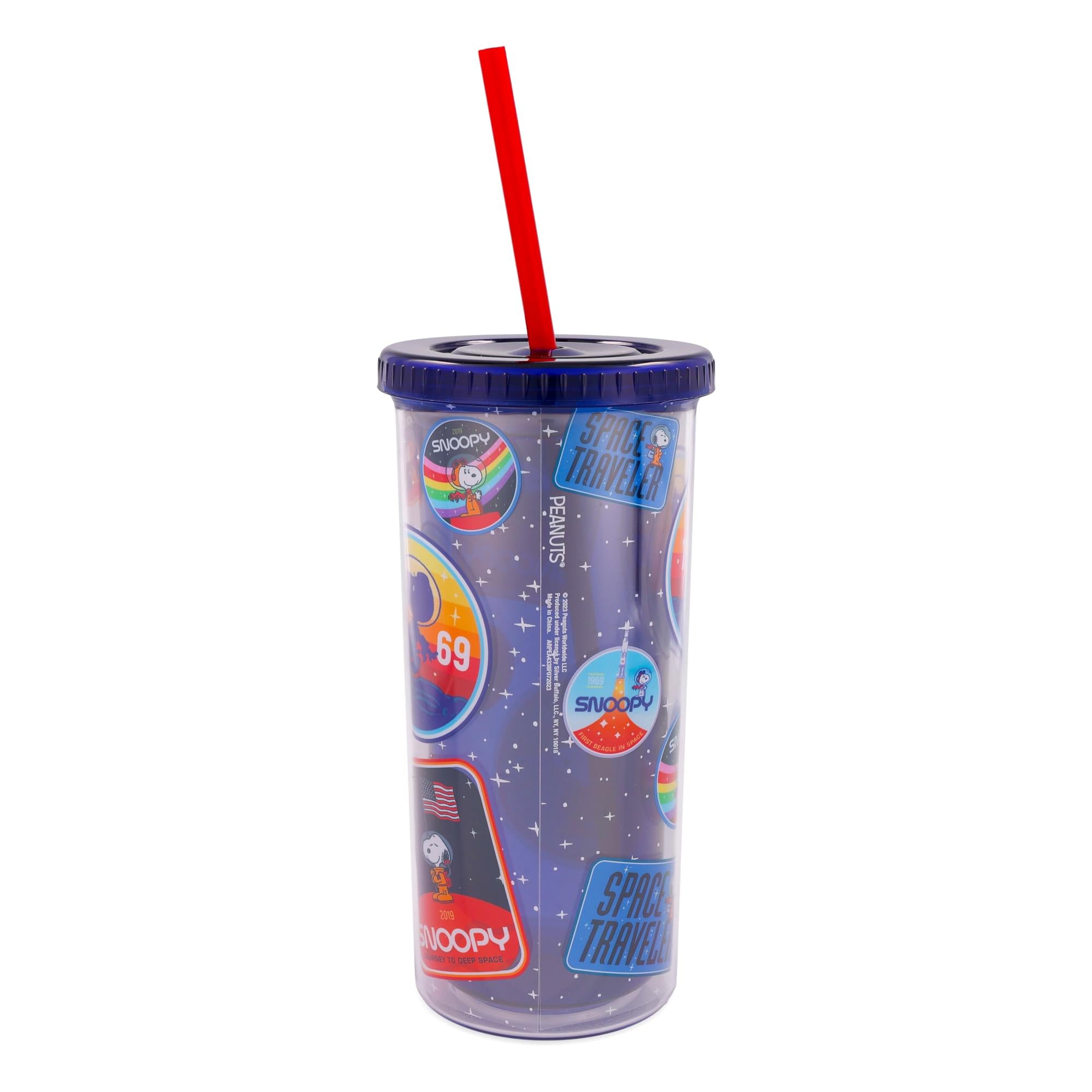 Peanuts Snoopy Space Explorer 20-Ounce Carnival Cup With Lid and Straw