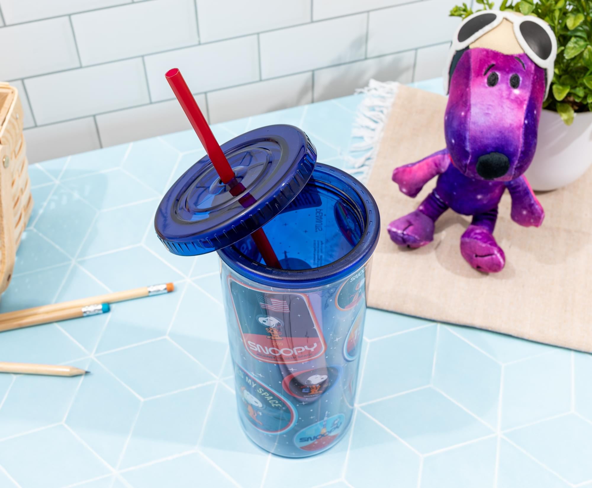 Peanuts Snoopy Space Explorer 20-Ounce Carnival Cup With Lid and Straw