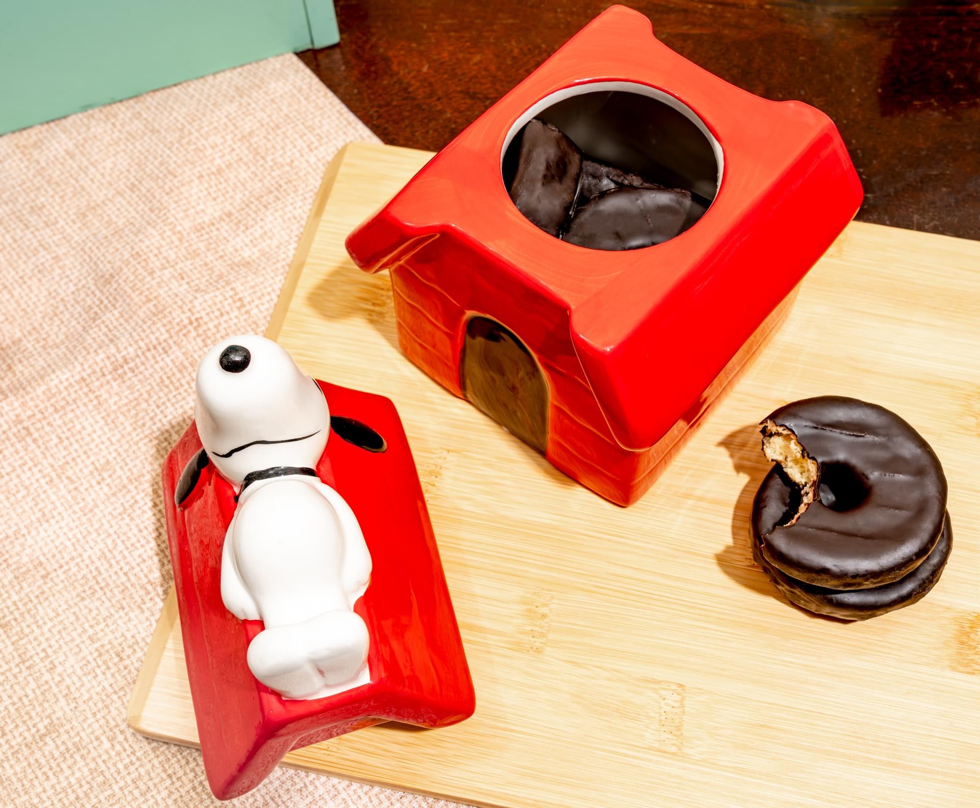 Peanuts Snoopy Doghouse 7-Inch Sculpted Ceramic Snack Jar
