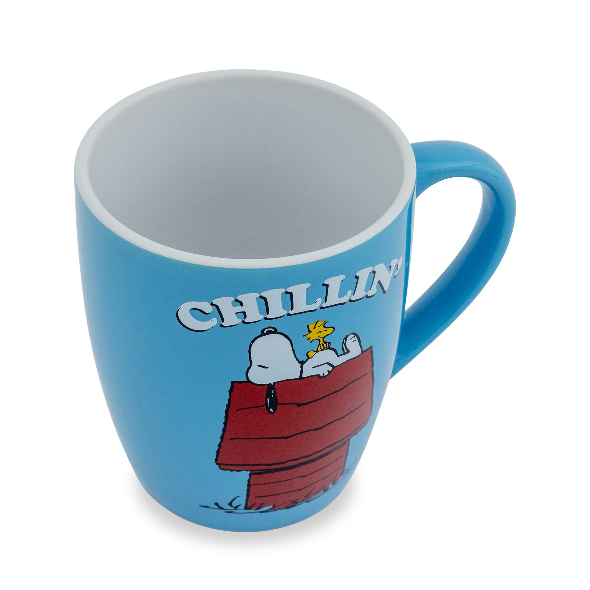Peanuts Snoopy and Woodstock Chilling 25-Ounce Ceramic Latte Mug
