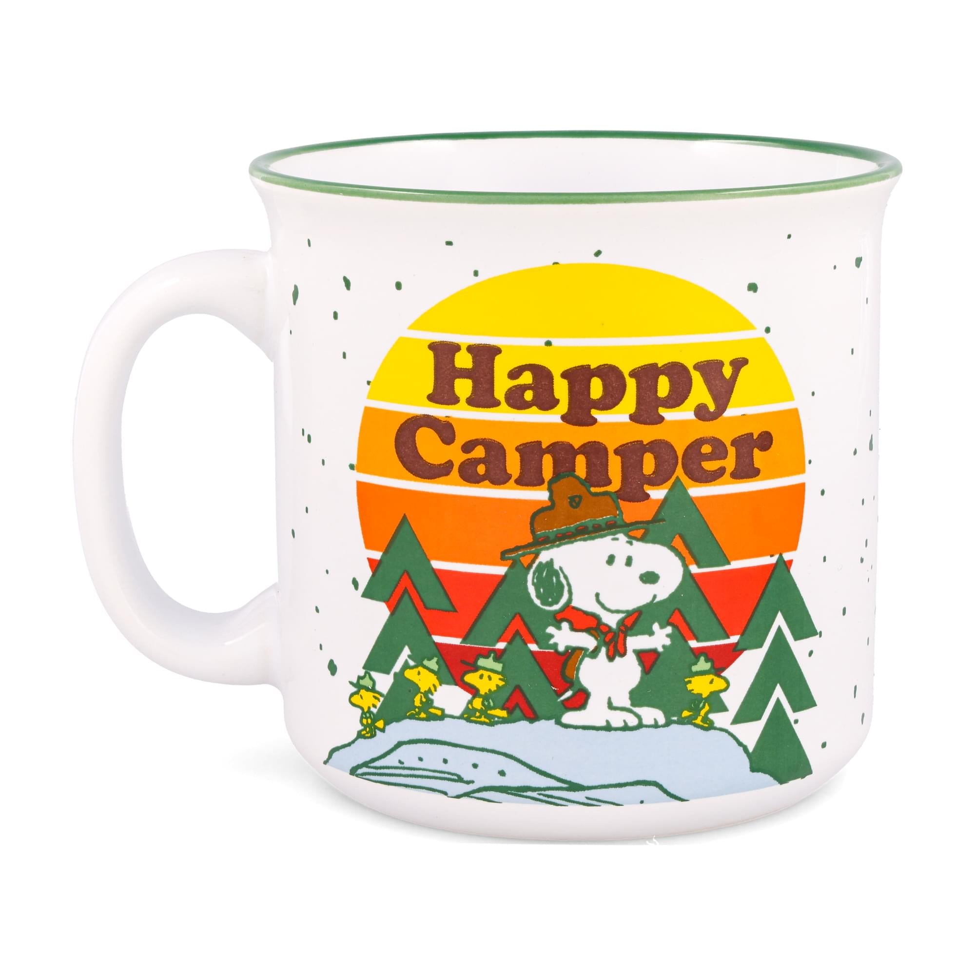 Peanuts "Happy Camper" Ceramic Camper Mug | Holds 20 Ounces