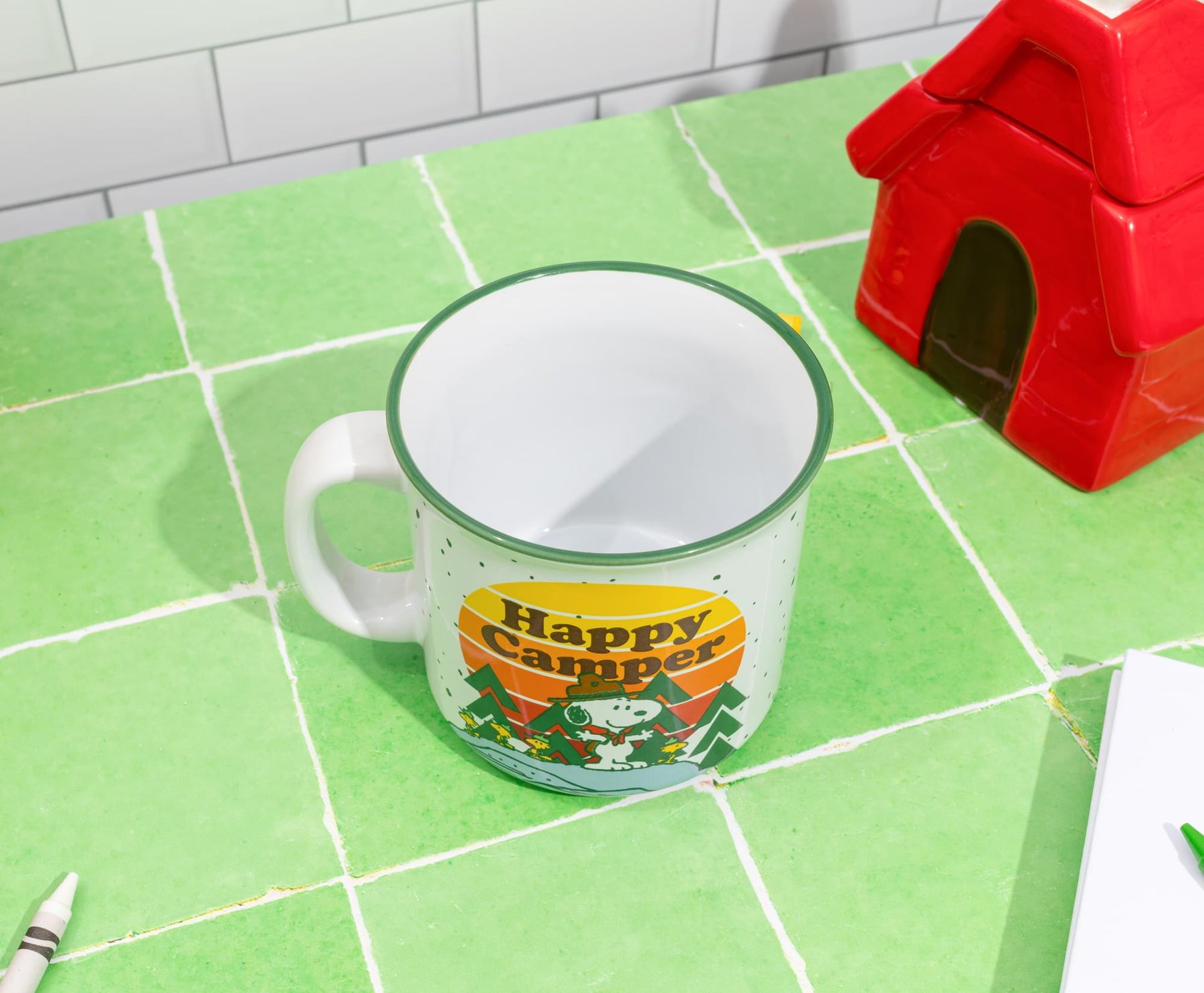 Peanuts "Happy Camper" Ceramic Camper Mug | Holds 20 Ounces