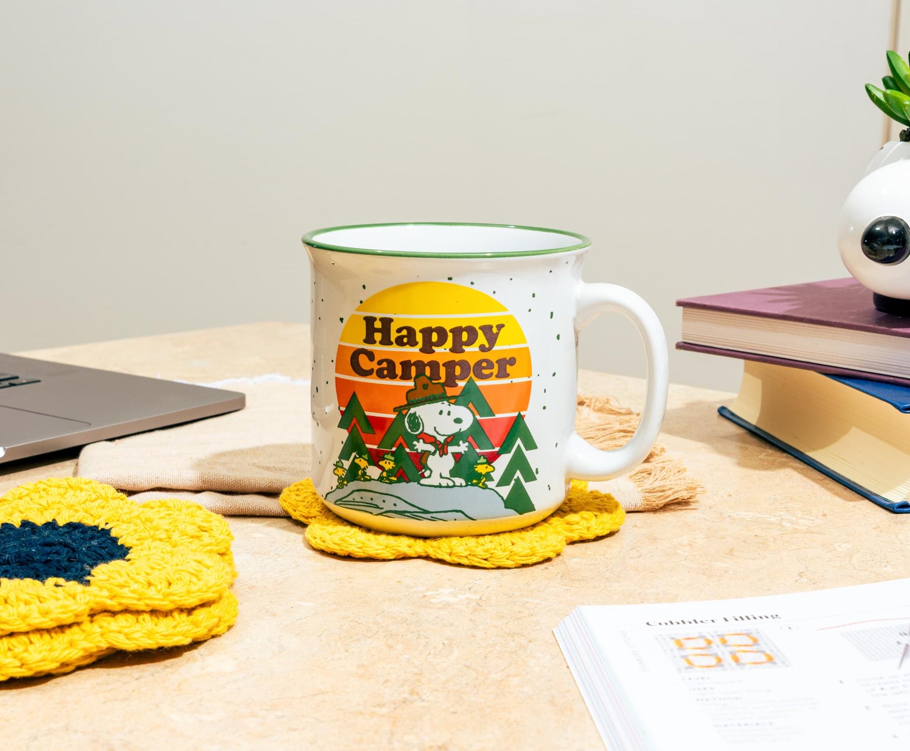 Peanuts "Happy Camper" Ceramic Camper Mug | Holds 20 Ounces