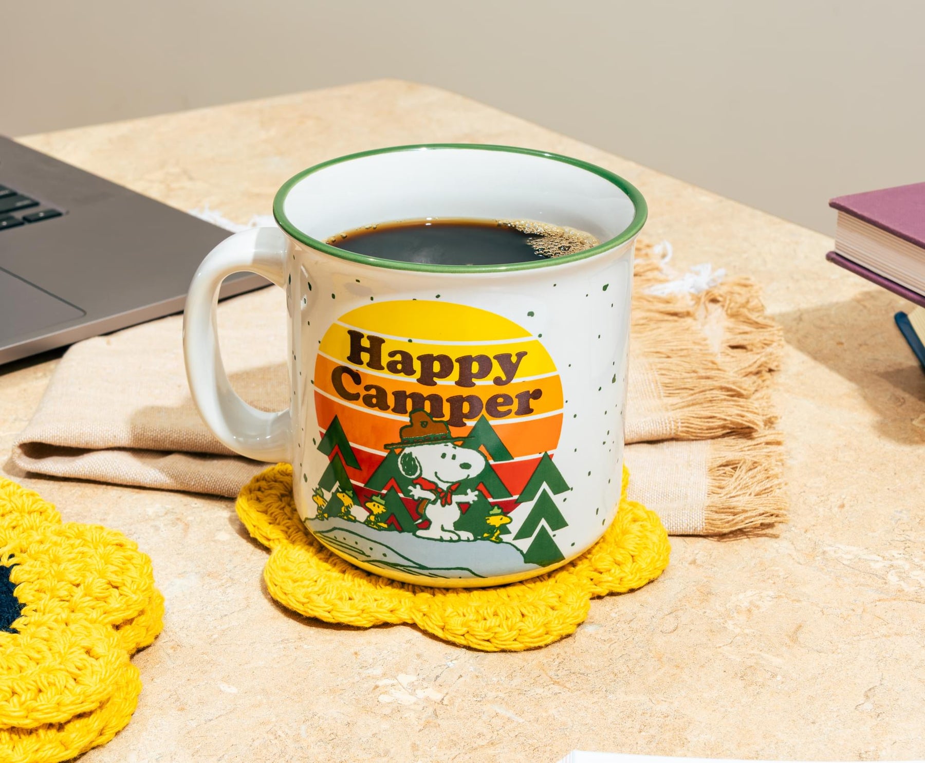 Peanuts "Happy Camper" Ceramic Camper Mug | Holds 20 Ounces