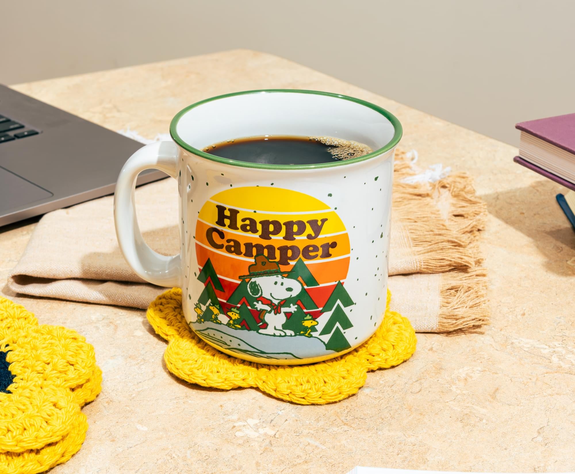 Peanuts "Happy Camper" Ceramic Camper Mug | Holds 20 Ounces