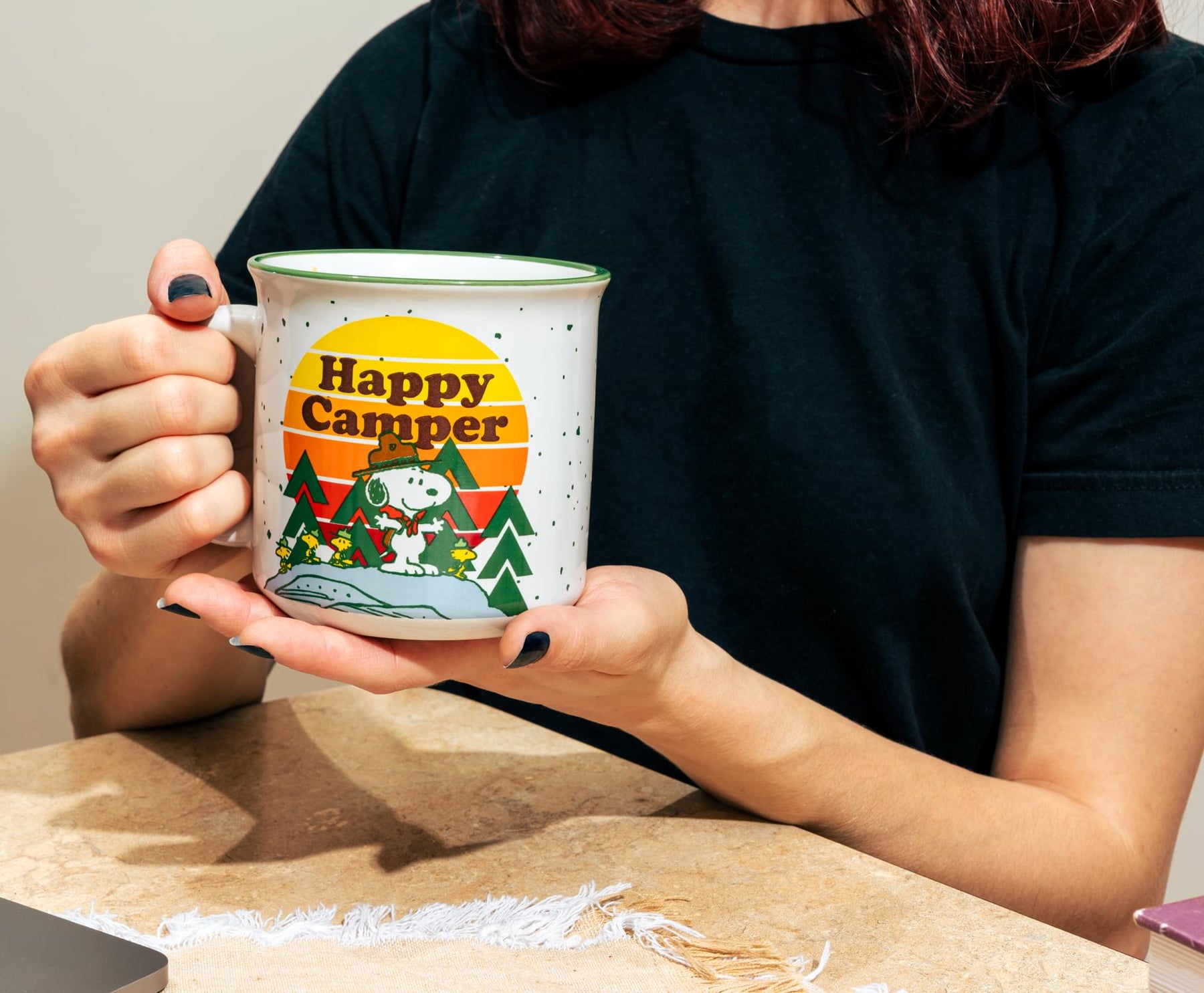 Peanuts "Happy Camper" Ceramic Camper Mug | Holds 20 Ounces