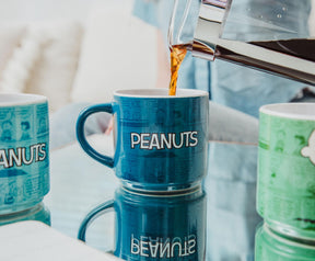 Peanuts Characters Ceramic Stacking Mug Set With Rack | Each Holds 10 Ounces