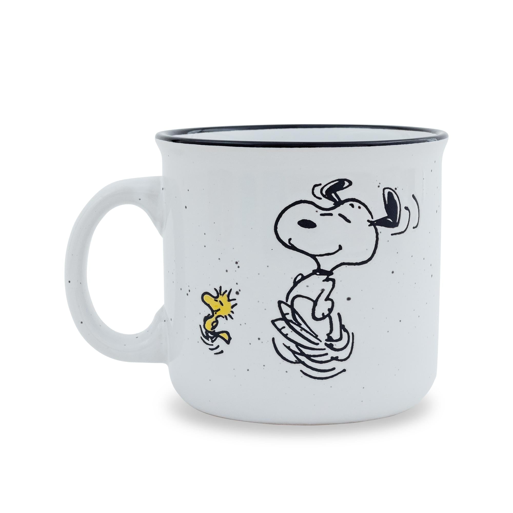 Peanuts Snoopy and Woodstock Dancing 20-Ounce Ceramic Camper Mug