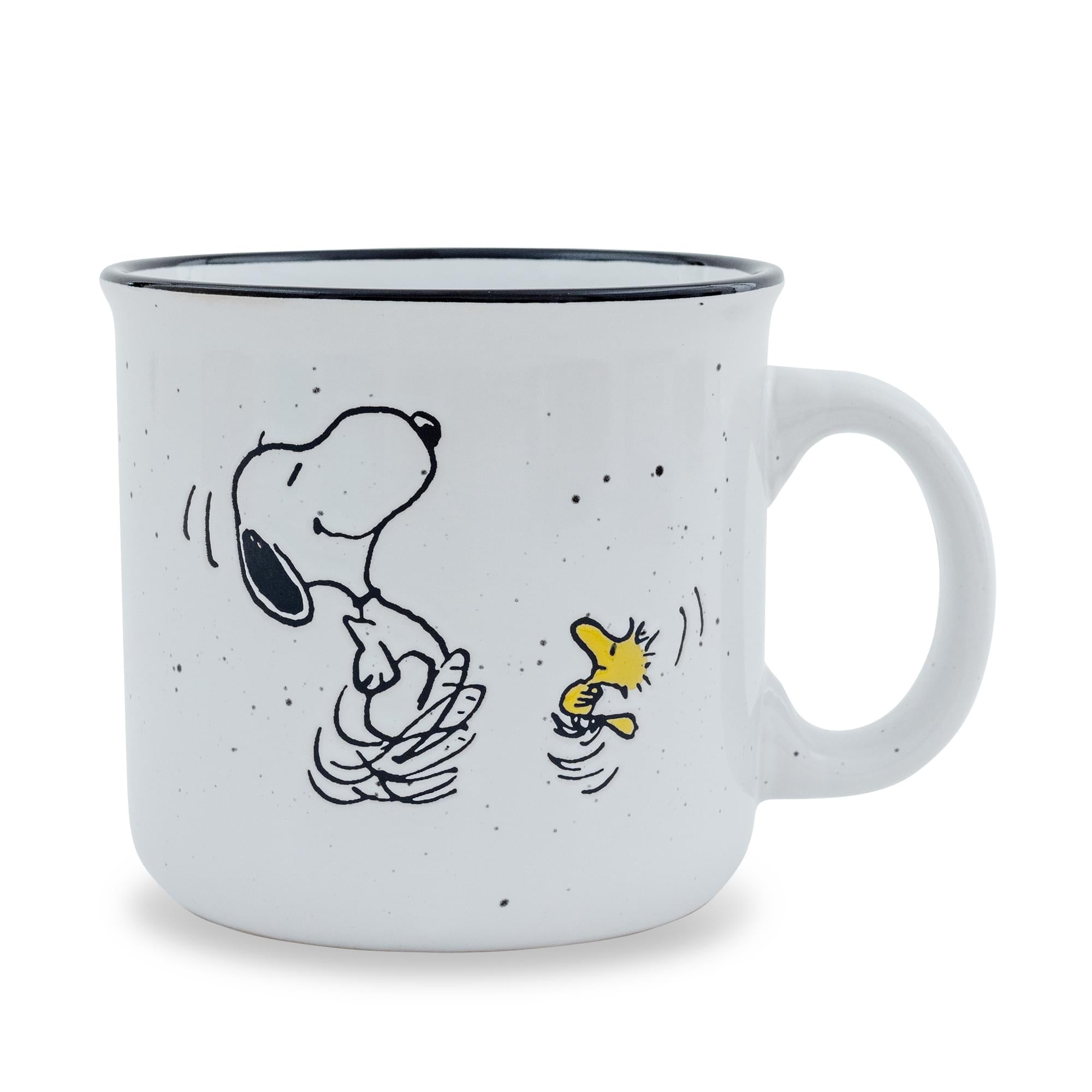 Peanuts Snoopy and Woodstock Dancing 20-Ounce Ceramic Camper Mug