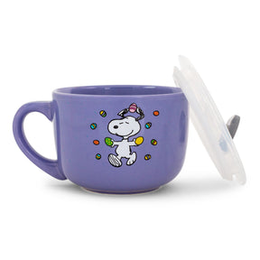 Peanuts Snoopy Easter Pastel Purple Soup Mug With Vented Lid | Holds 24 Ounces