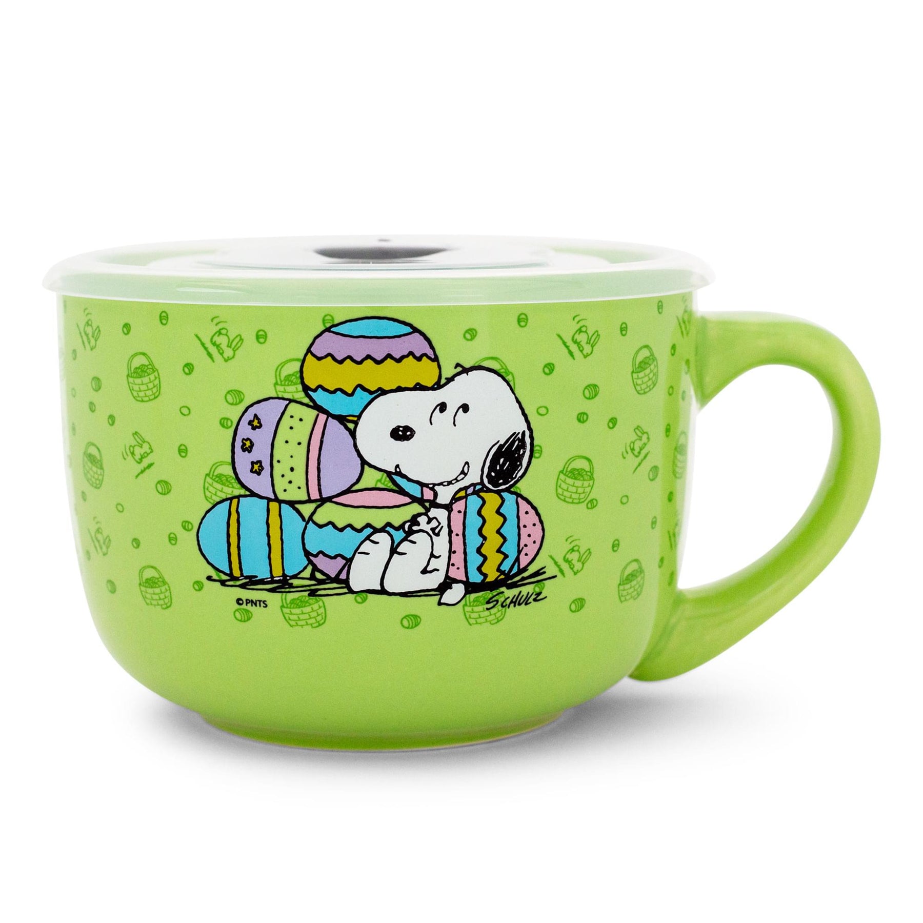 Peanuts Snoopy Easter Pastel Green Soup Mug With Vented Lid | Holds 24 Ounces