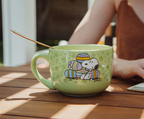 Peanuts Snoopy Easter Pastel Green Soup Mug With Vented Lid | Holds 24 Ounces
