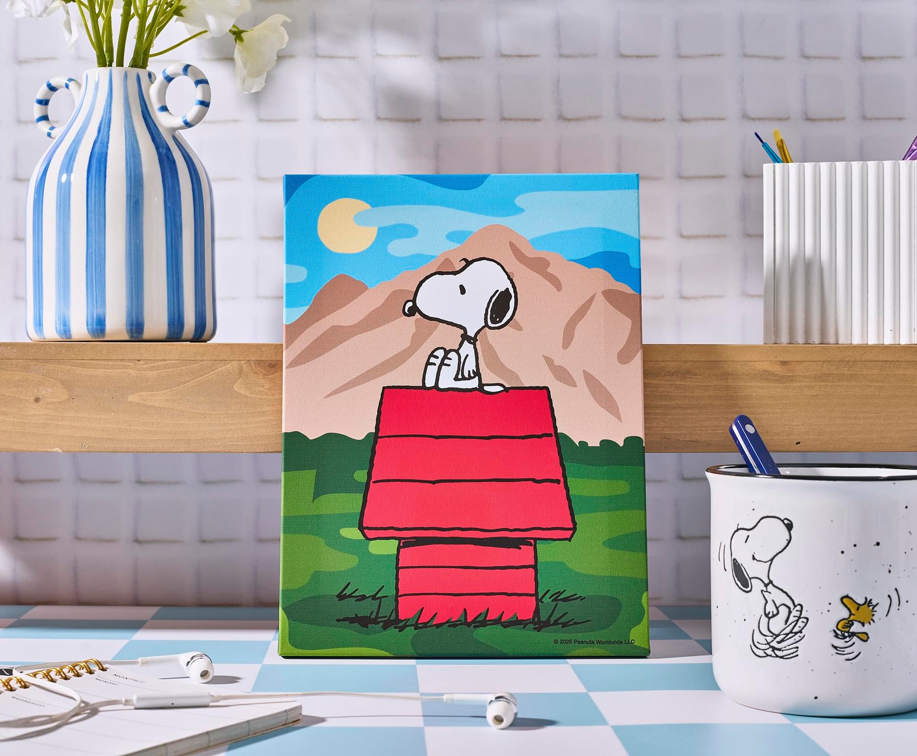 Peanuts Great Outdoors Snoopy Canvas Wall Art With Magnets | 7.5 x 10 Inches
