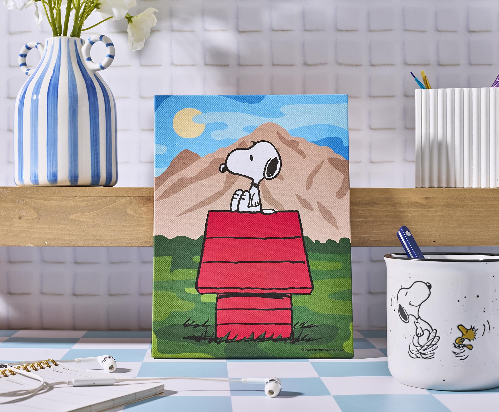 Peanuts Great Outdoors Snoopy Canvas Wall Art With Magnets | 7.5 x 10 Inches