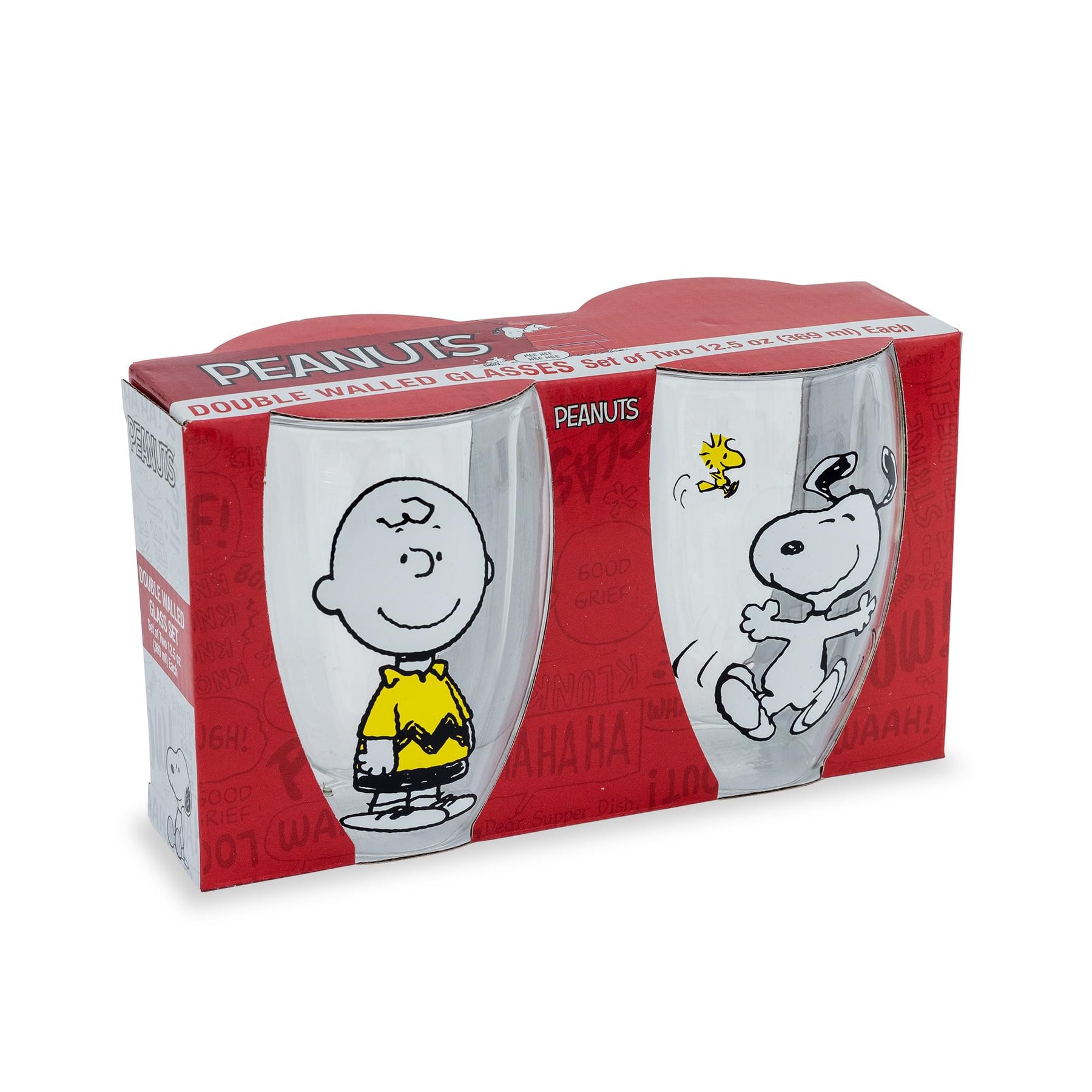 Peanuts Charlie Brown and Snoopy 12-Ounce Glasses | Set Of 2