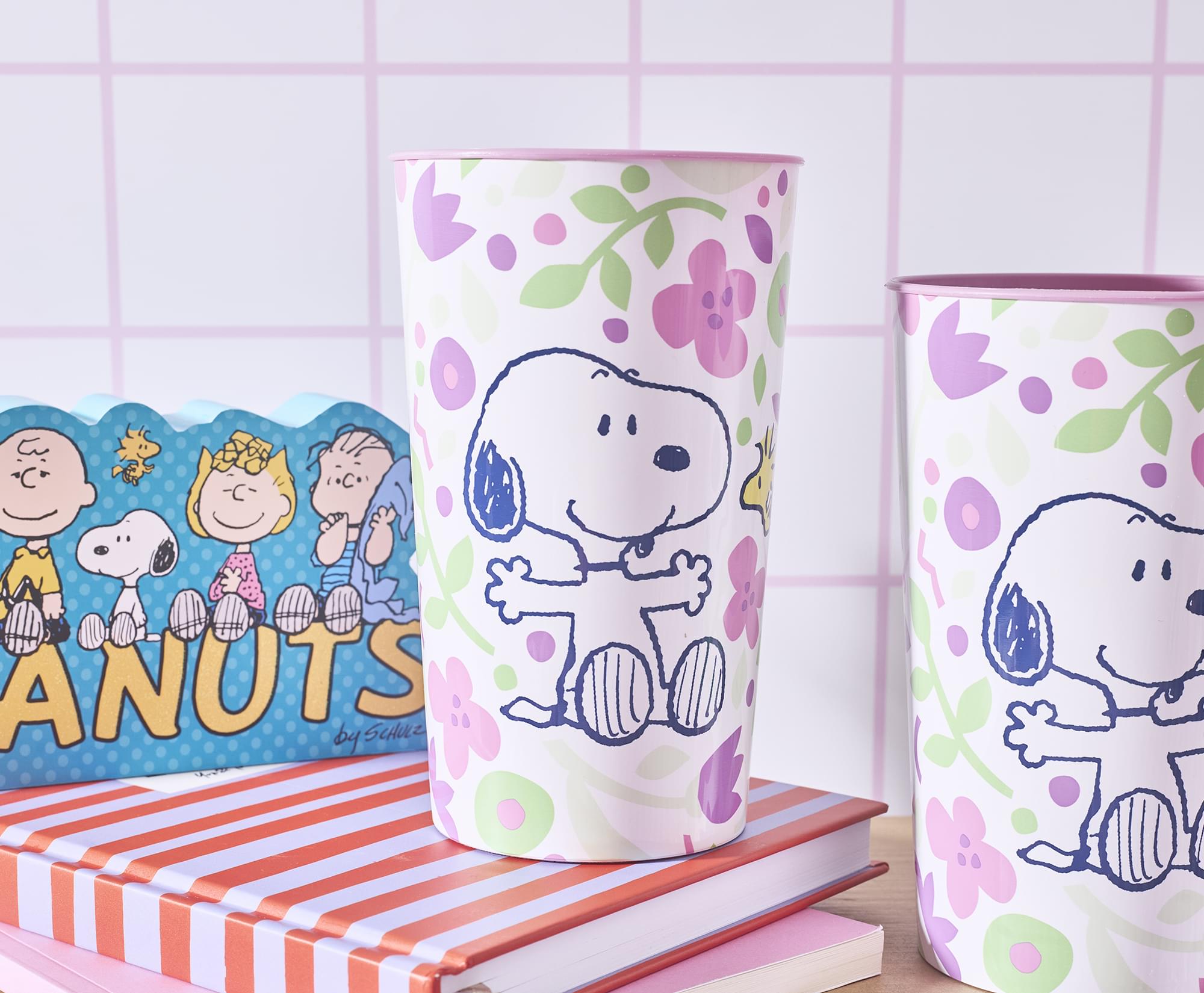 Peanuts Snoopy and Woodstock Springtime 22-Ounce Plastic Cups | Set Of 4
