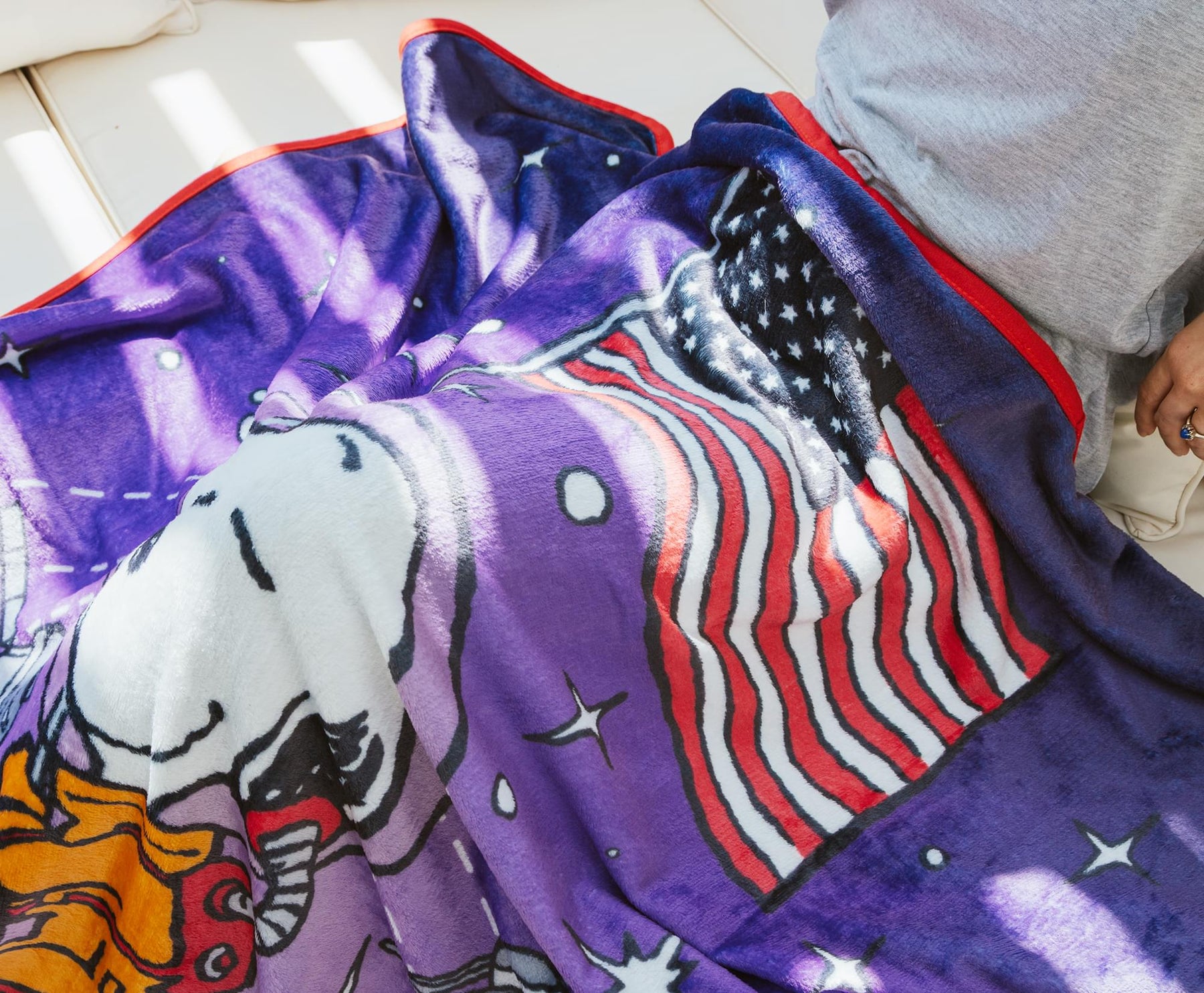 Peanuts Snoopy "First Beagle On The Moon" Fleece Throw Blanket | 45 x 60 Inches