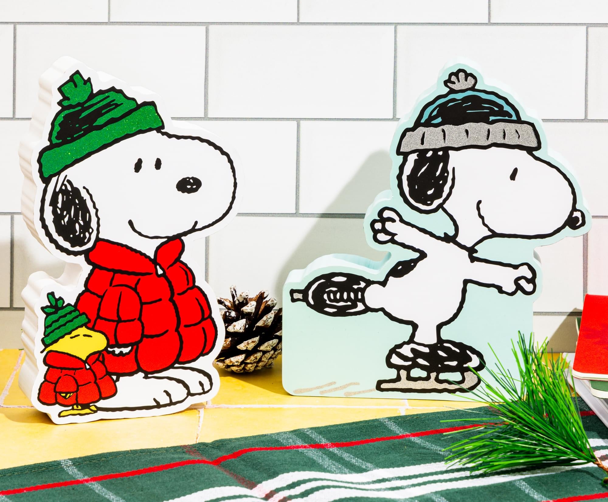 Peanuts Snoopy Ice Skating MDF Box Sign
