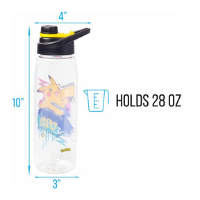 Pokemon Pikachu "Electrifying" Water Bottle With Handle Lid | Holds 28 Ounces