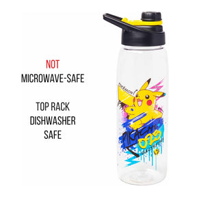 Pokemon Pikachu "Electrifying" Water Bottle With Handle Lid | Holds 28 Ounces