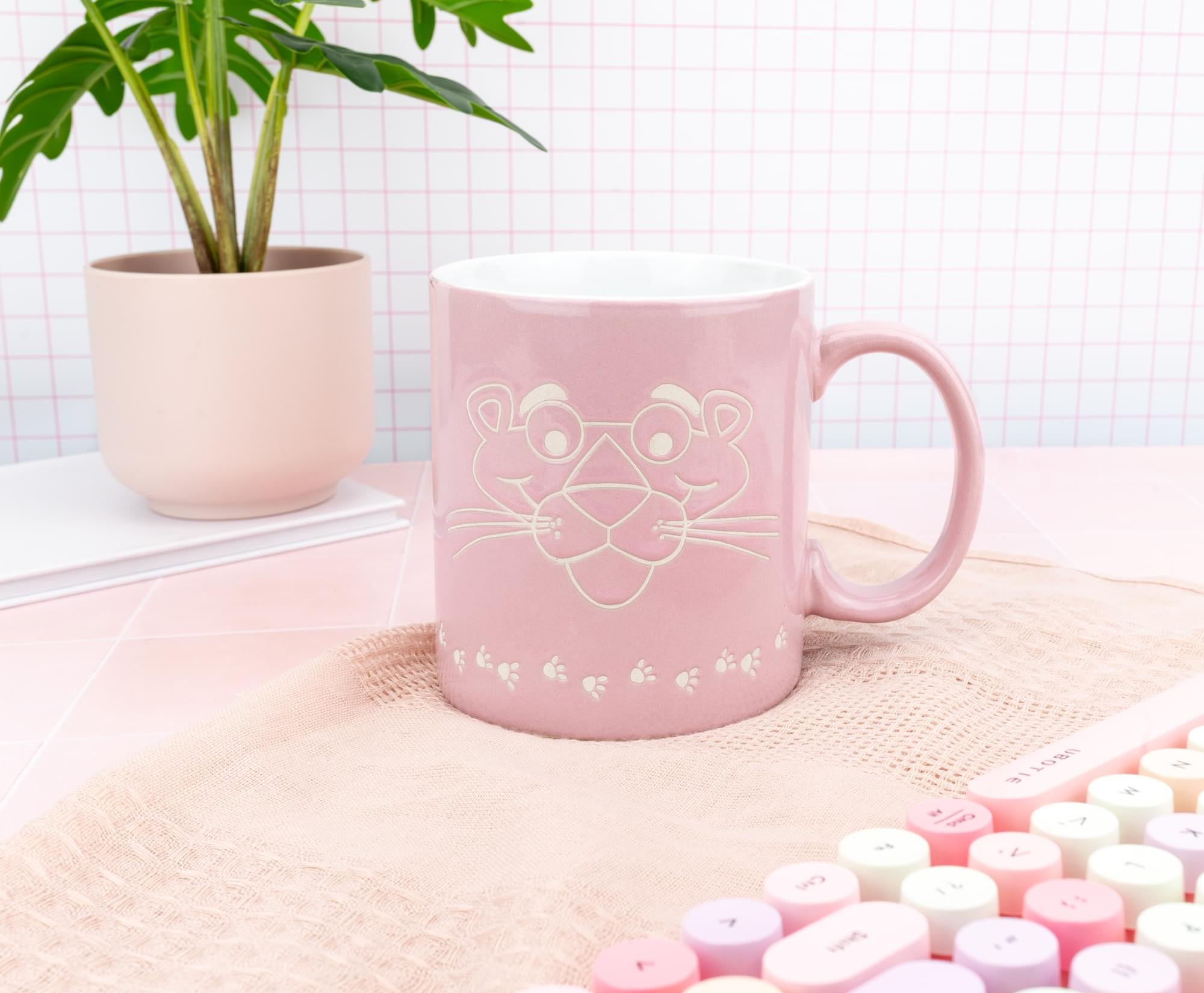 The Pink Panther Vintage Logo Wax-Resist Ceramic Mug | Holds 20 Ounces