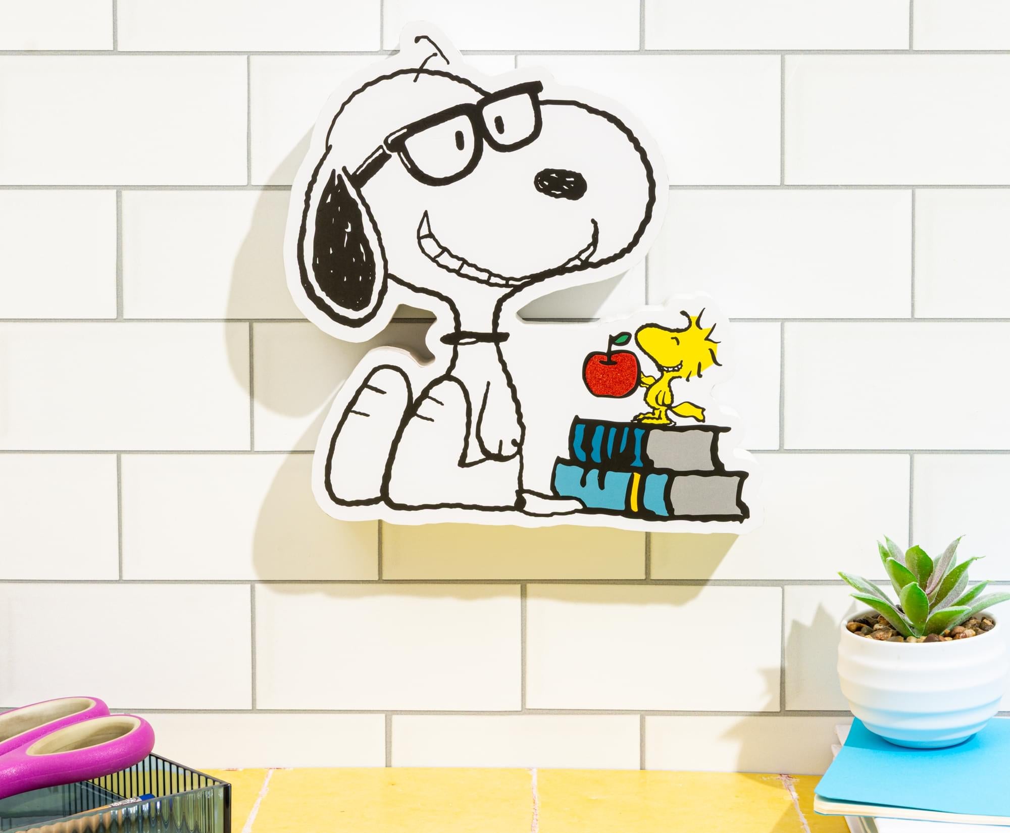 Peanuts Snoopy and Woodstock Bookworm MDF Box Sign