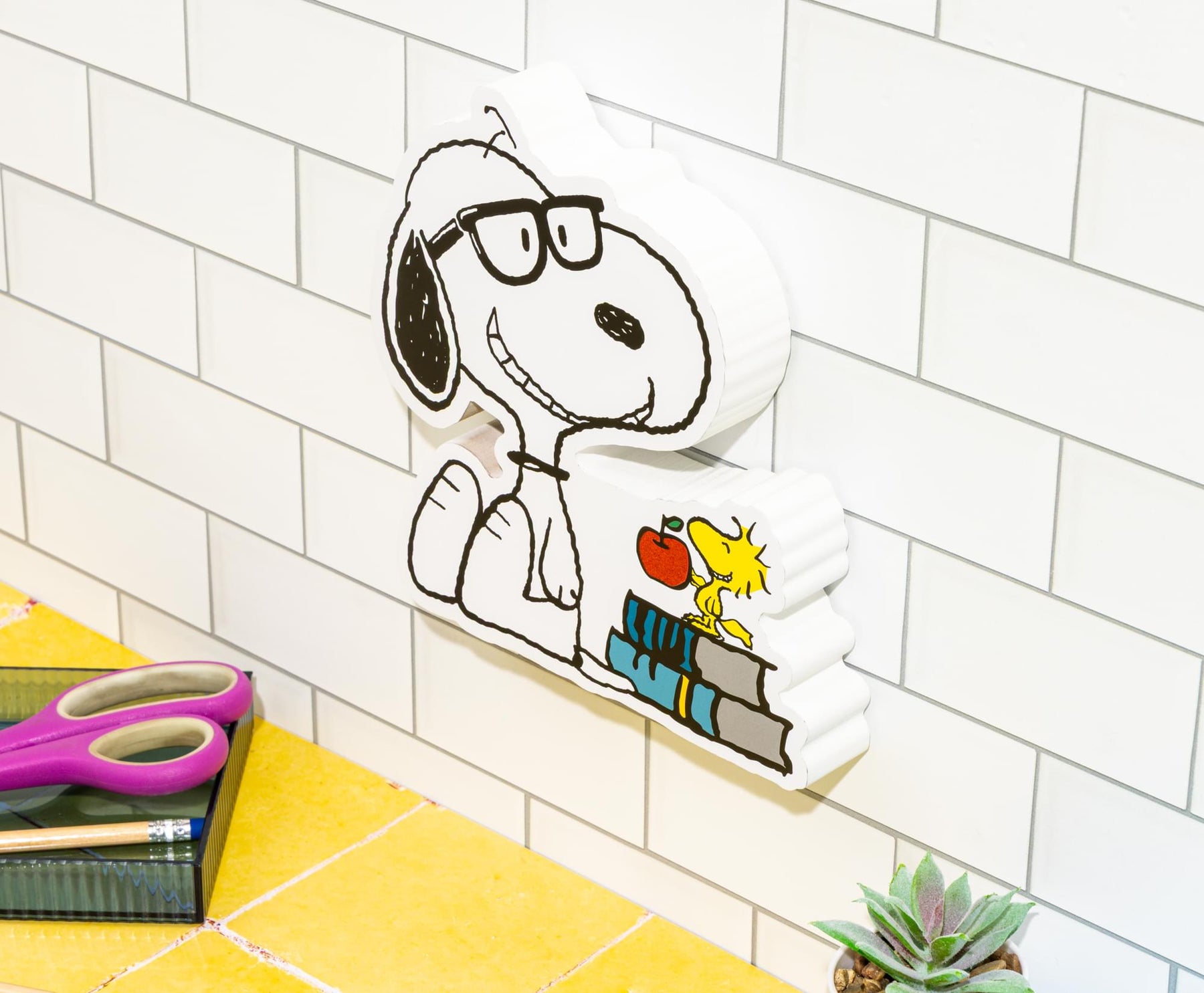 Peanuts Snoopy and Woodstock Bookworm MDF Box Sign