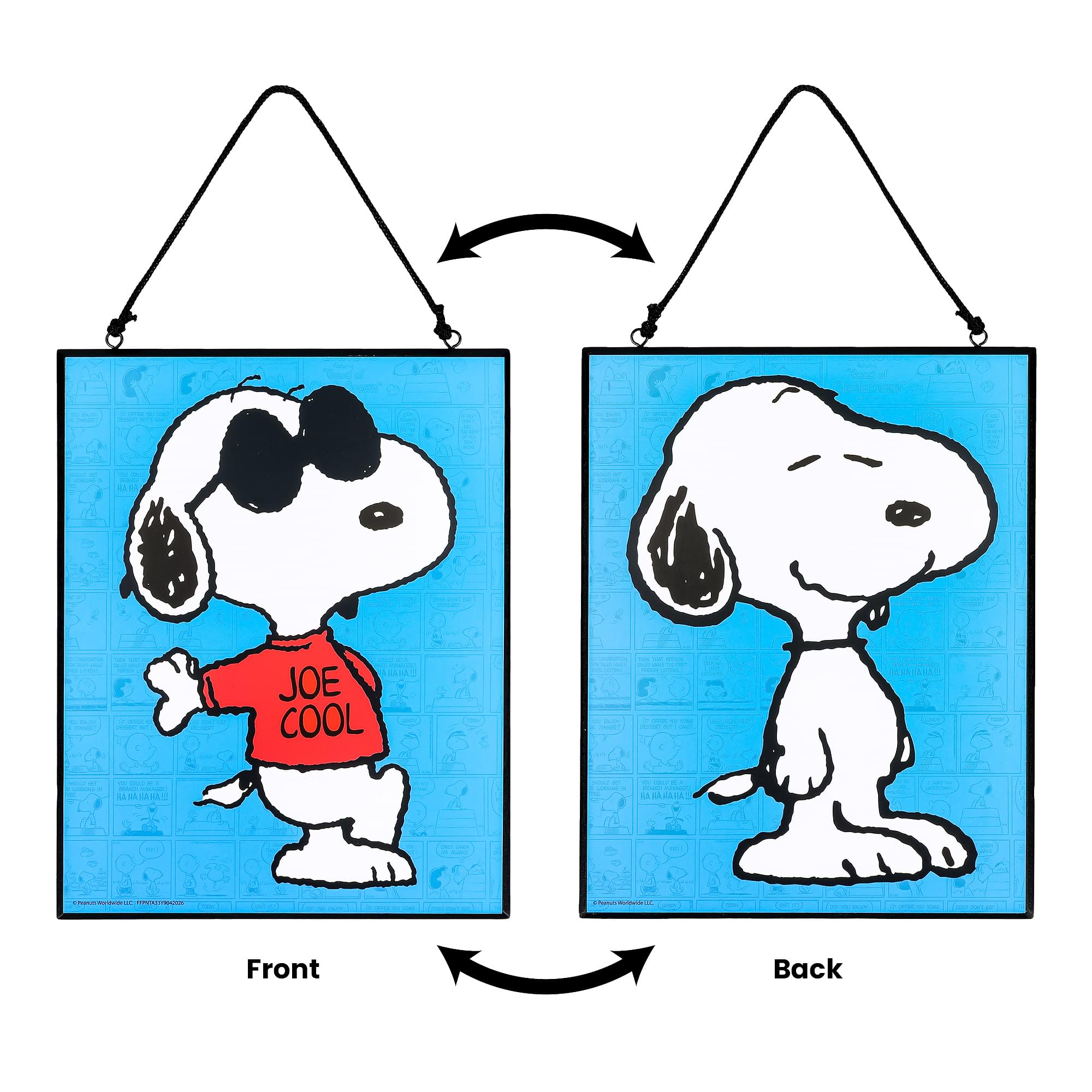 Peanuts Snoopy and Joe Cool Reversible Hanging Sign | 8 x 10 Inches