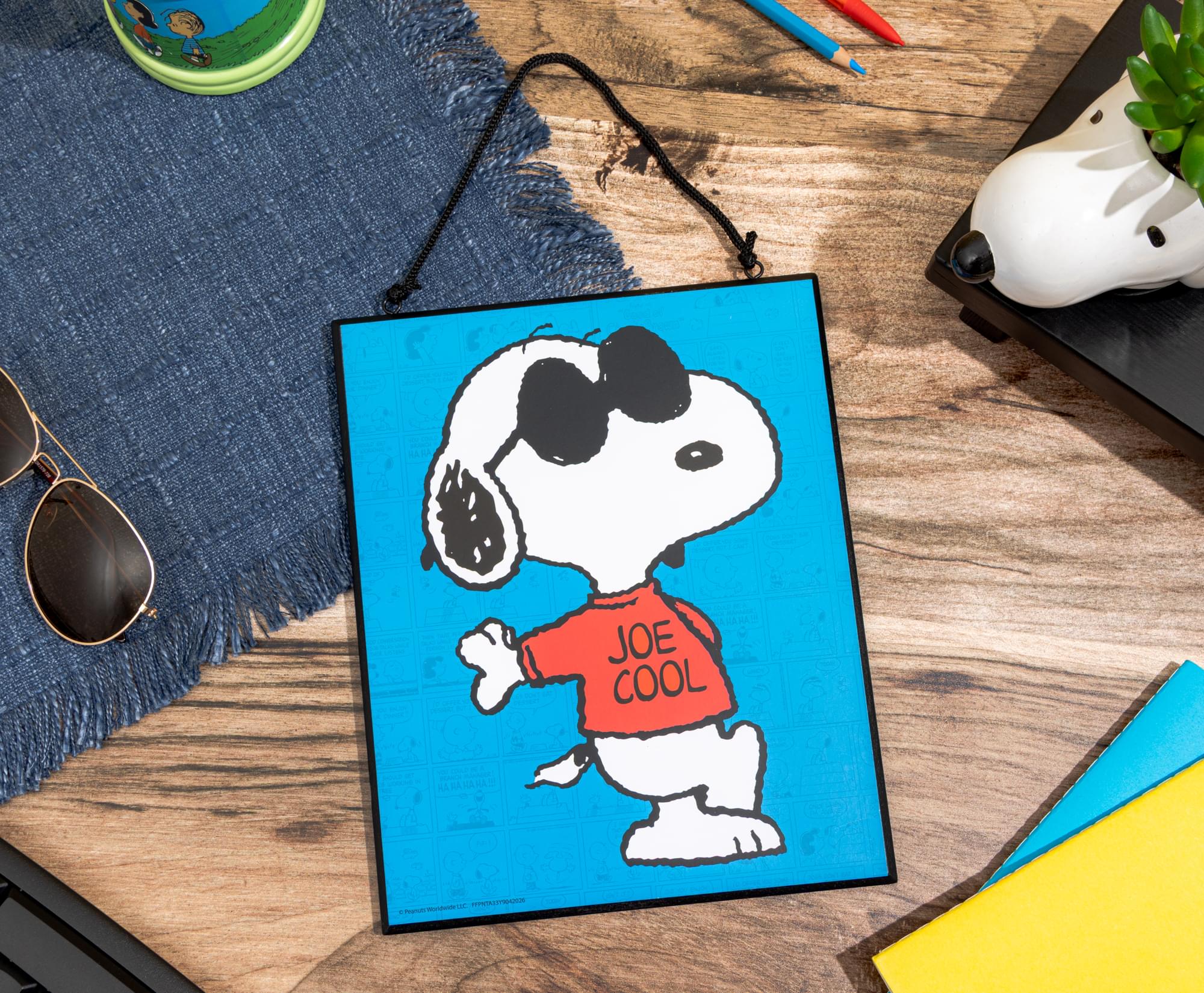 Peanuts Snoopy and Joe Cool Reversible Hanging Sign | 8 x 10 Inches