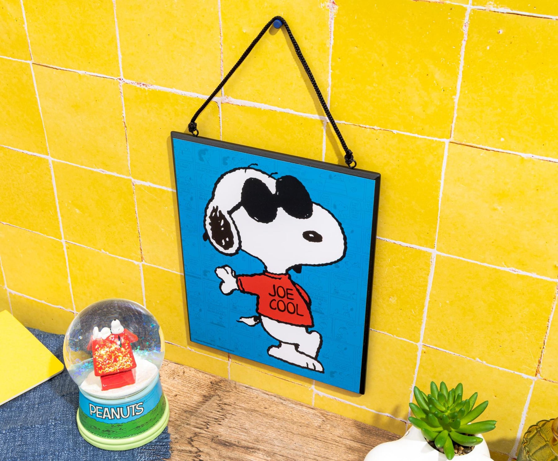 Peanuts Snoopy and Joe Cool Reversible Hanging Sign | 8 x 10 Inches