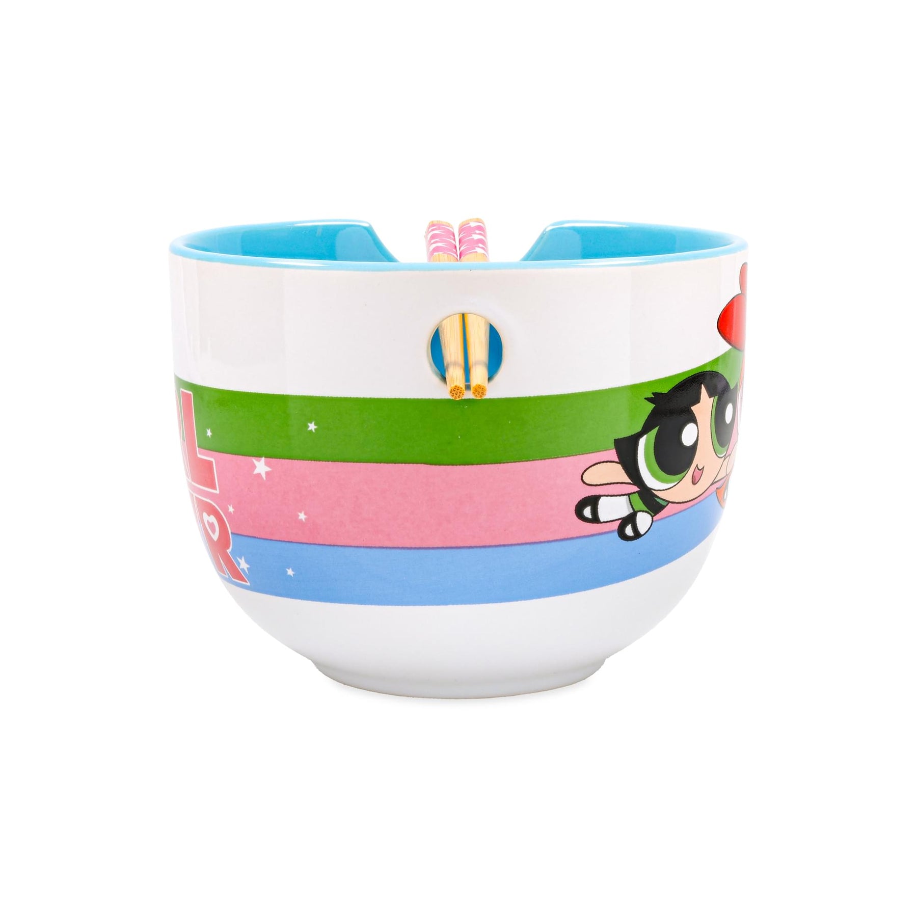 The Powerpuff Girls 20-Ounce Ceramic Ramen Bowl With Chopsticks