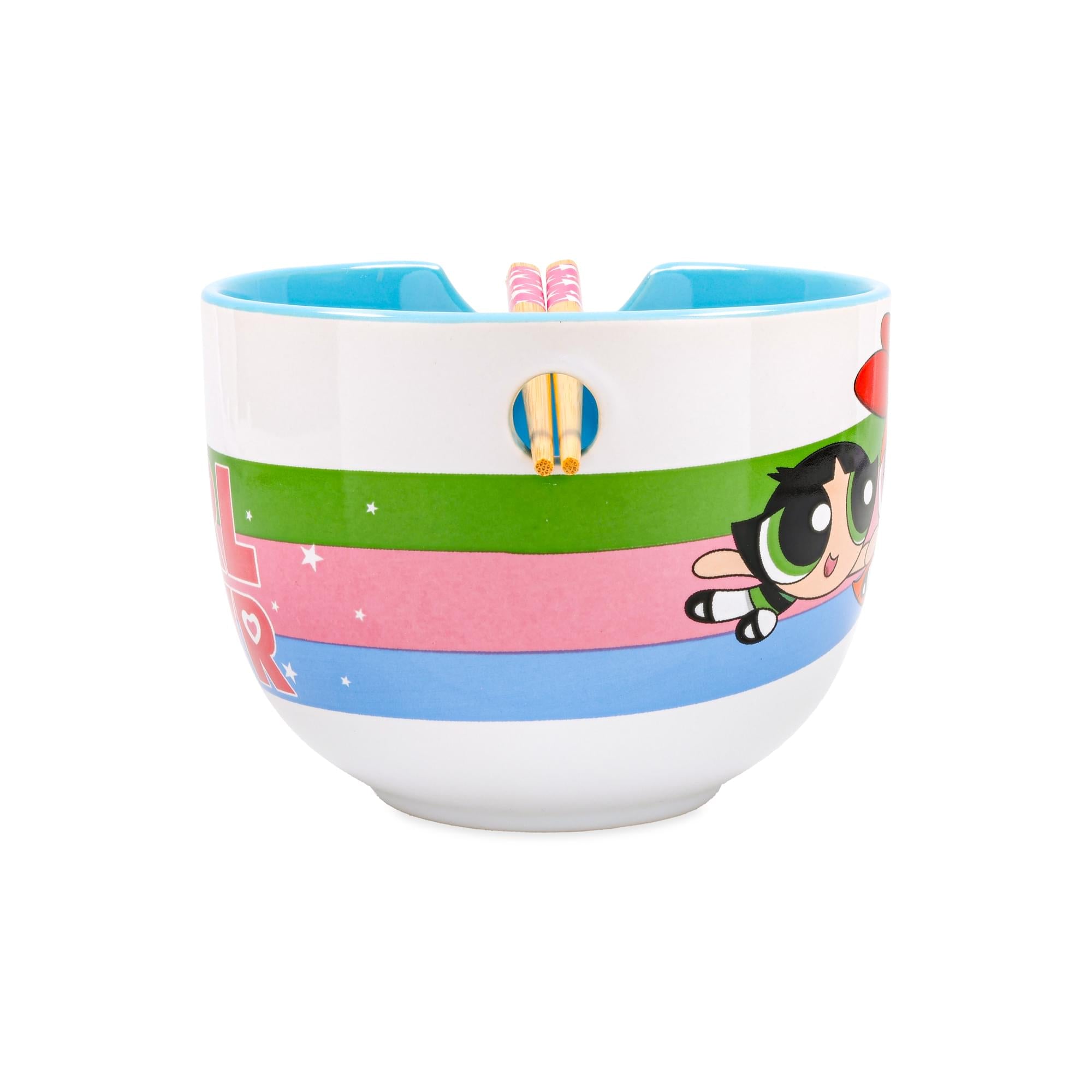 The Powerpuff Girls 20-Ounce Ceramic Ramen Bowl With Chopsticks