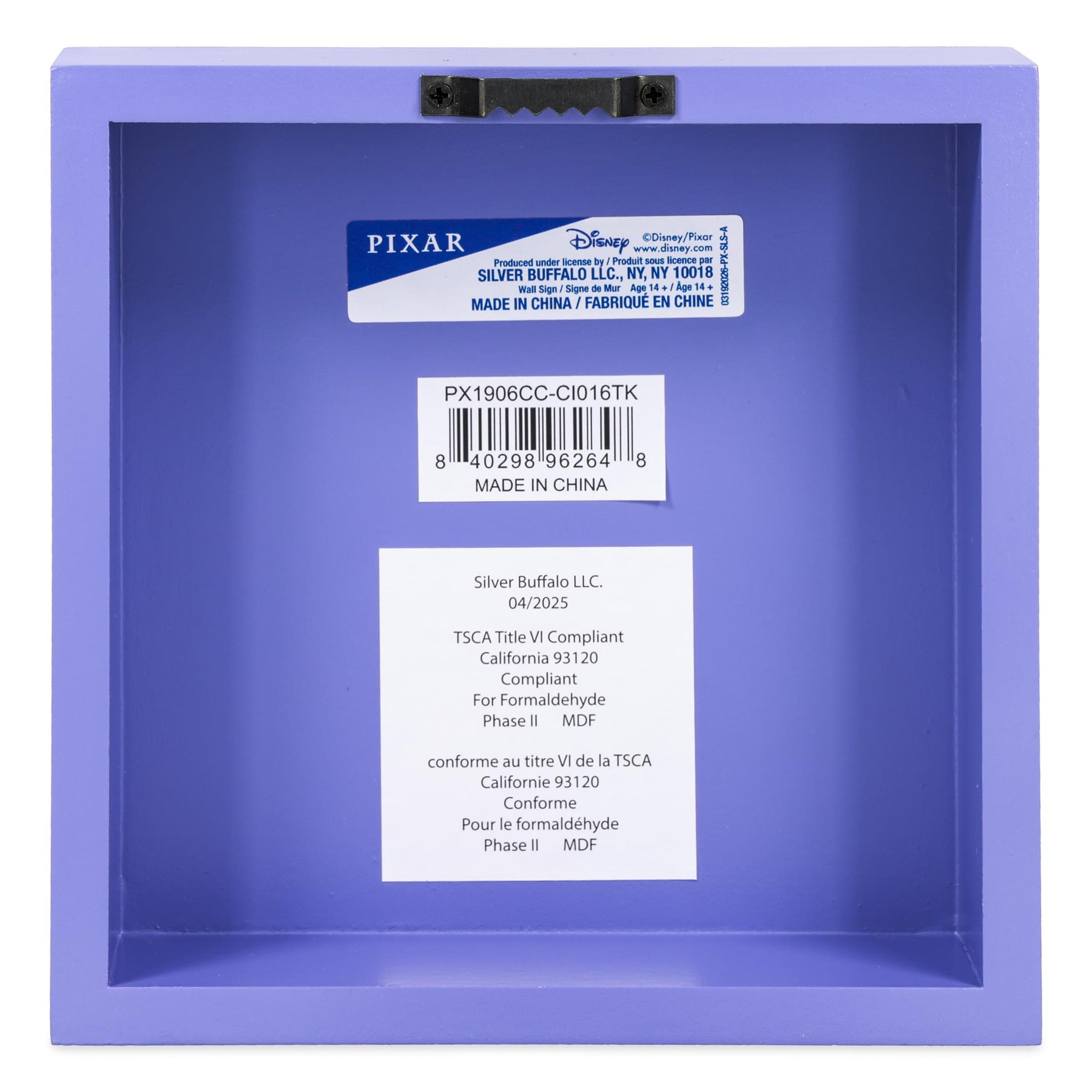 Disney Pixar Monsters, Inc. "We Scare Because We Care" Box Sign | 6 x 6 Inches