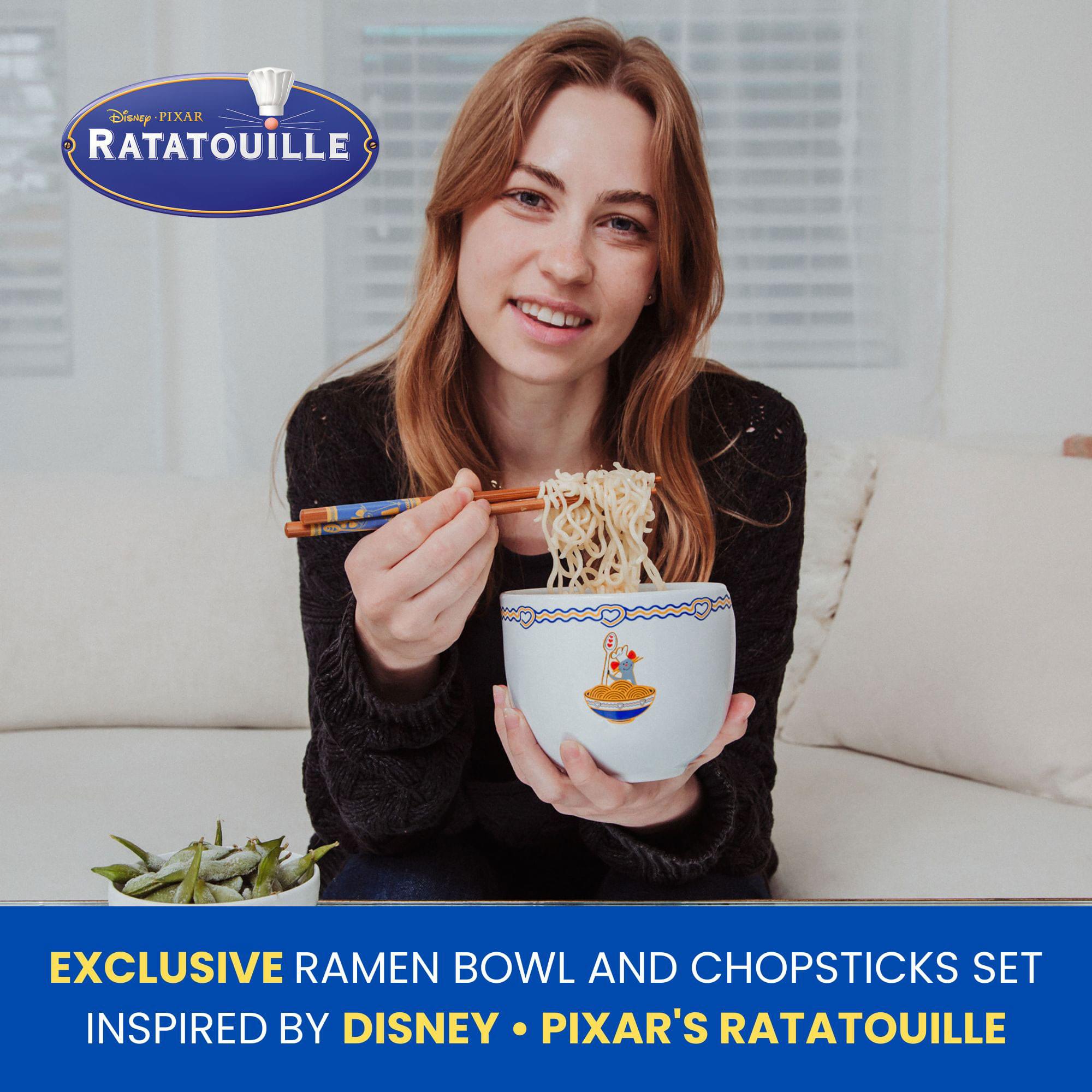 Disney Pixar Ratatouille 20-Ounce Ceramic Ramen Bowl and Chopstick Set