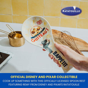 Disney Pixar Ratatouille Icon Collage "Bon Appetit" Ceramic Spoon Rest Holder
