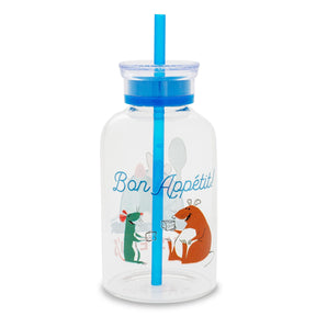 Disney Pixar Ratatouille Gusteau's Glass Milk Bottle With Straw | Hold 15 Ounces