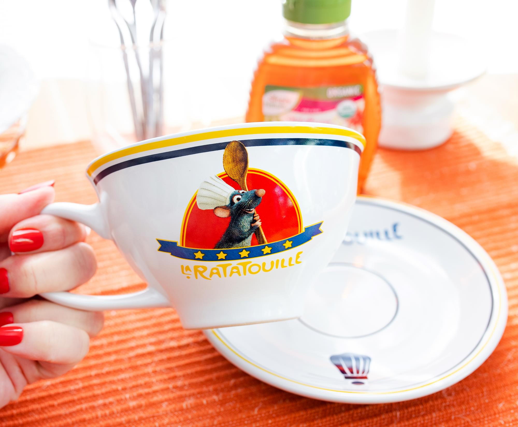 Disney Pixar Ratatouille Chez Remy Ceramic Teacup and Saucer Set