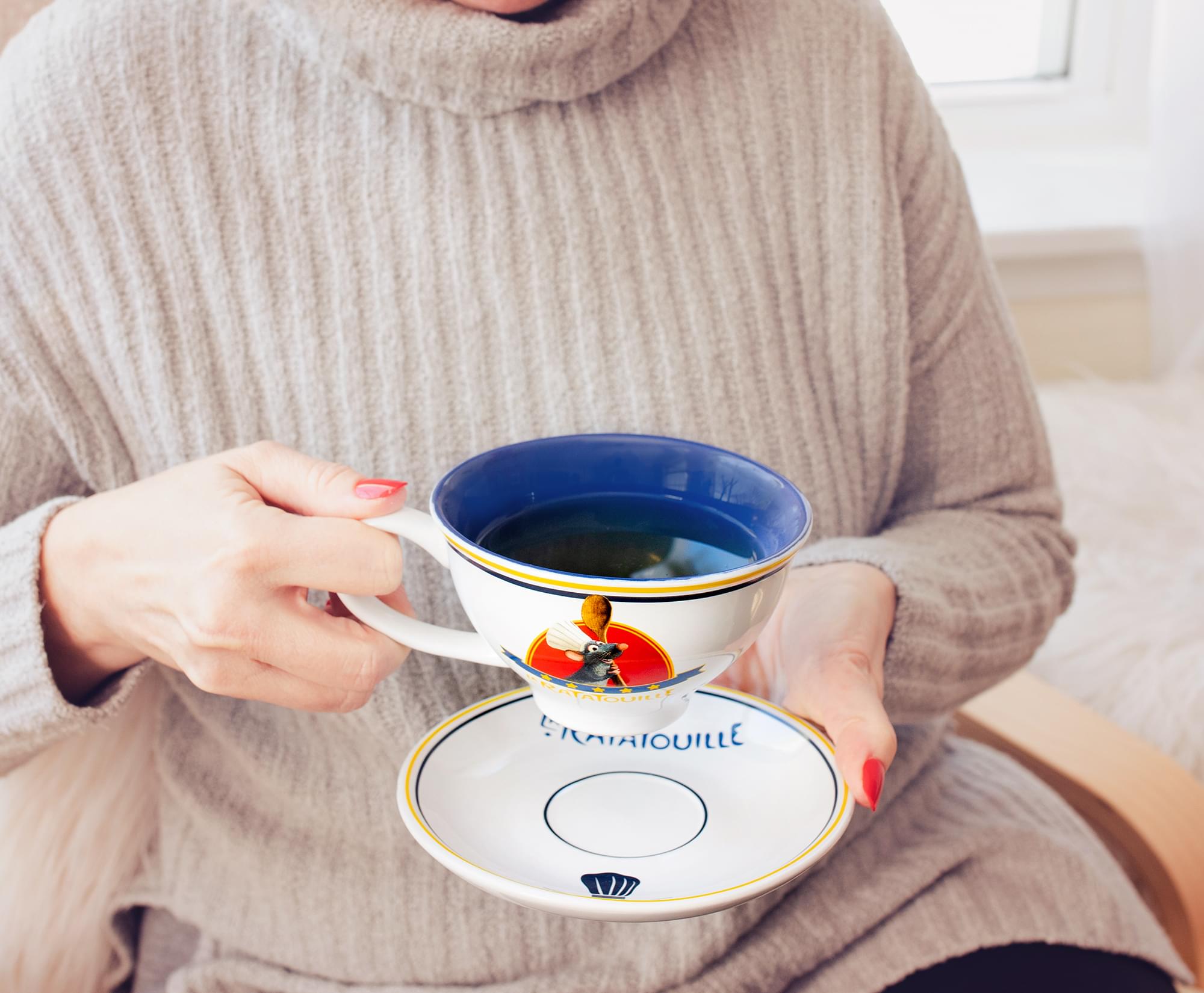 Disney Pixar Ratatouille Chez Remy Ceramic Teacup and Saucer Set