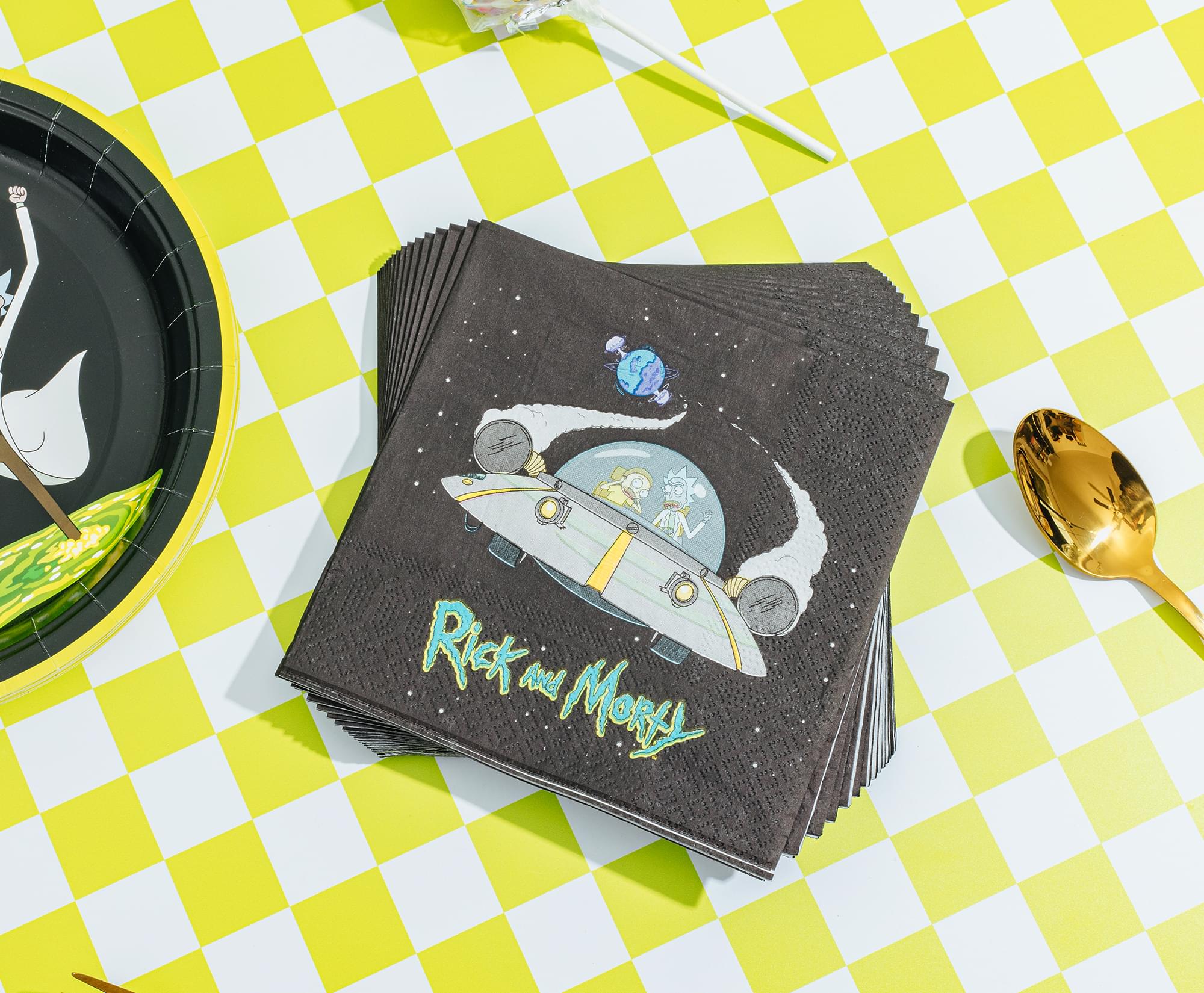 Rick and Morty Portal 60-Piece Party Tableware Set | Cups, Plates, Napkins