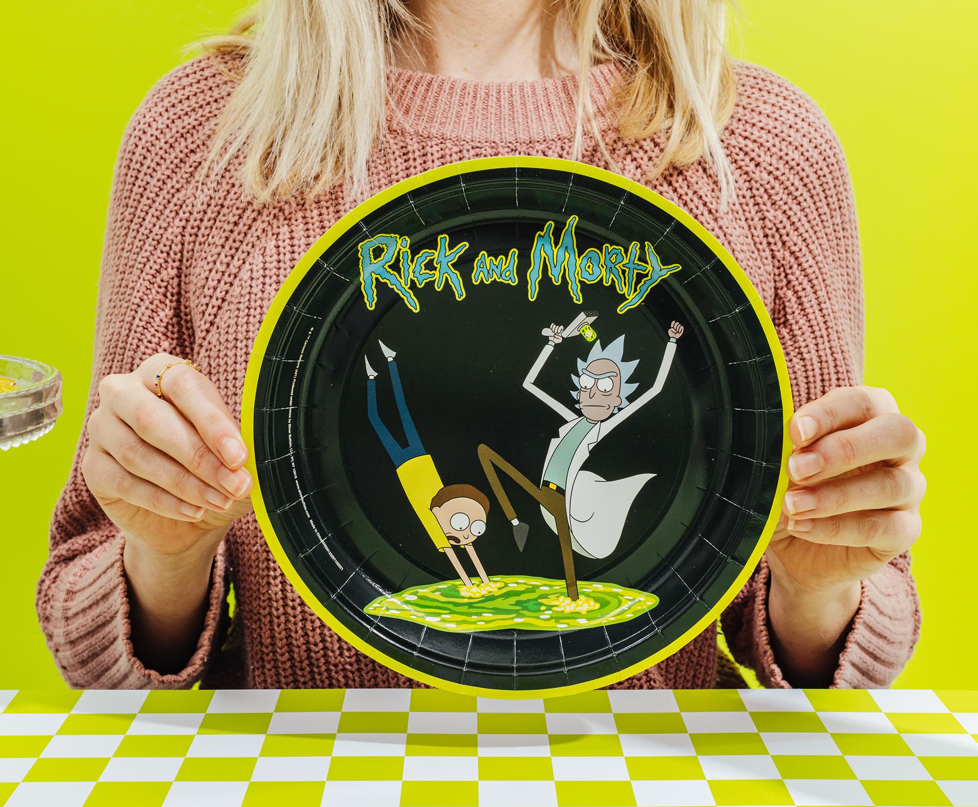 Rick and Morty Portal 60-Piece Party Tableware Set | Cups, Plates, Napkins