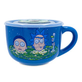 Rick and Morty Portal Heads Ceramic Soup Mug With Lid | Holds 24 Ounces