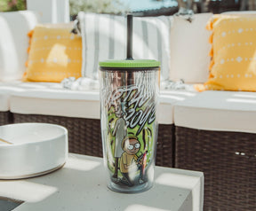 Rick and Morty "Portal Boyz" Plastic Tumbler With Lid and Straw | Hold 20 Ounces