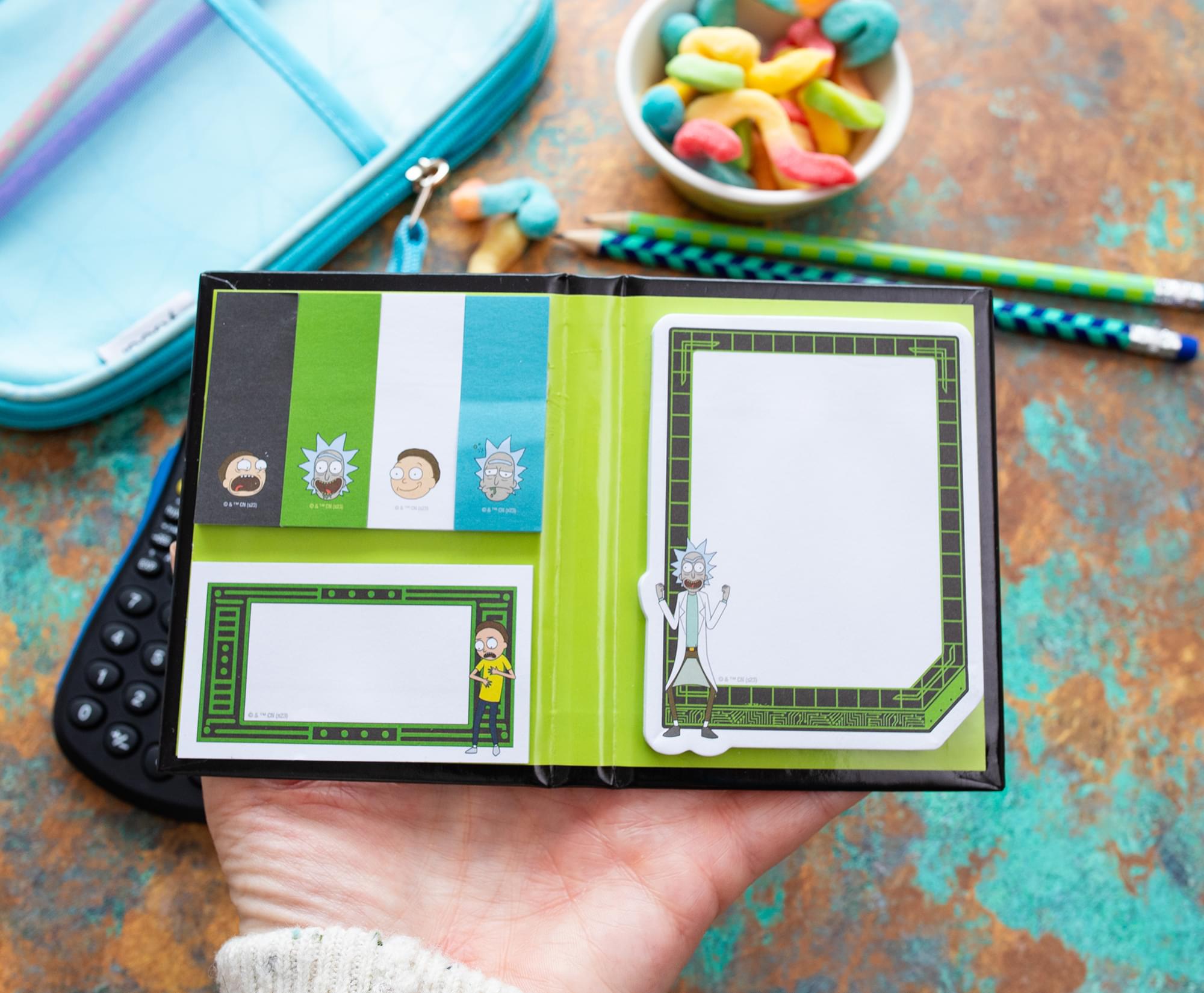 Rick and Morty Portal Splatter Sticky Note and Tab Box Set