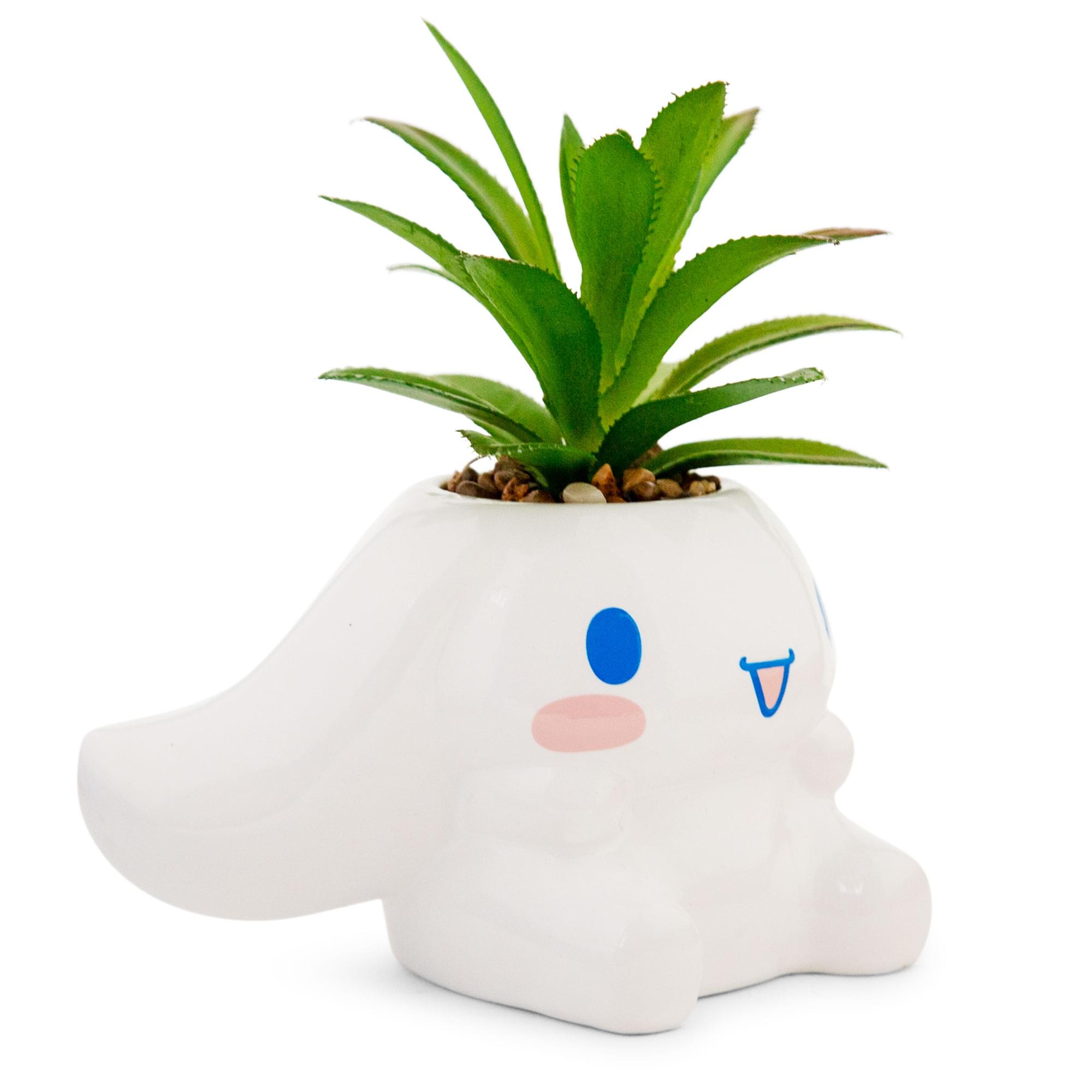 Sanrio Cinnamoroll 3-Inch Ceramic Mini Planter With Artificial Succulent